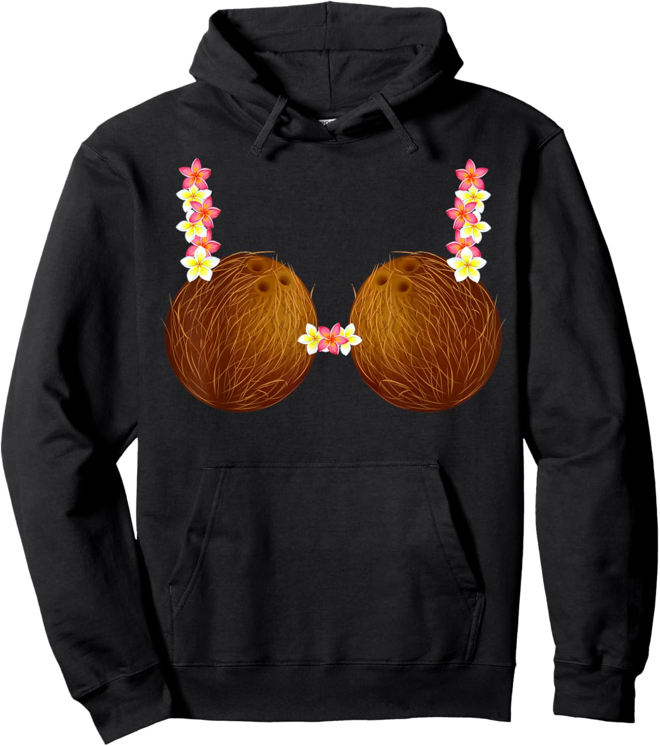 Funny Coconut Bra Summer Coconut Lover Costume Hawaiian Men Women Hoodie - Hoodie | Black