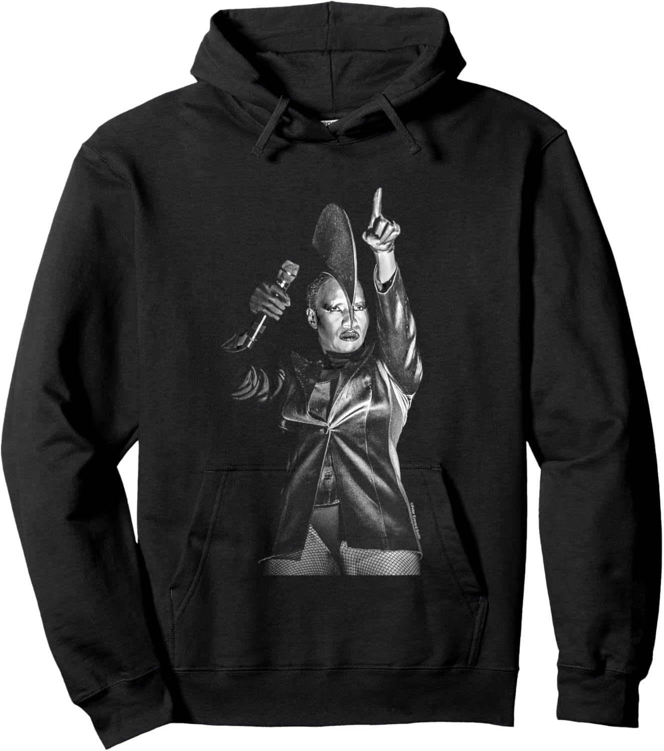 Grace Jones On Stage Black And White By Everard Smith Hoodie - Hoodie | Black