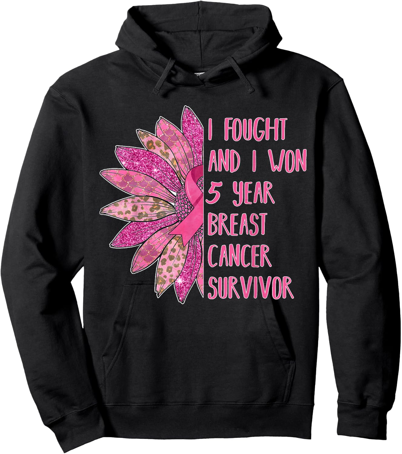 5 Years Breast Cancer Free Survivor Hoodie - Hoodie | Black