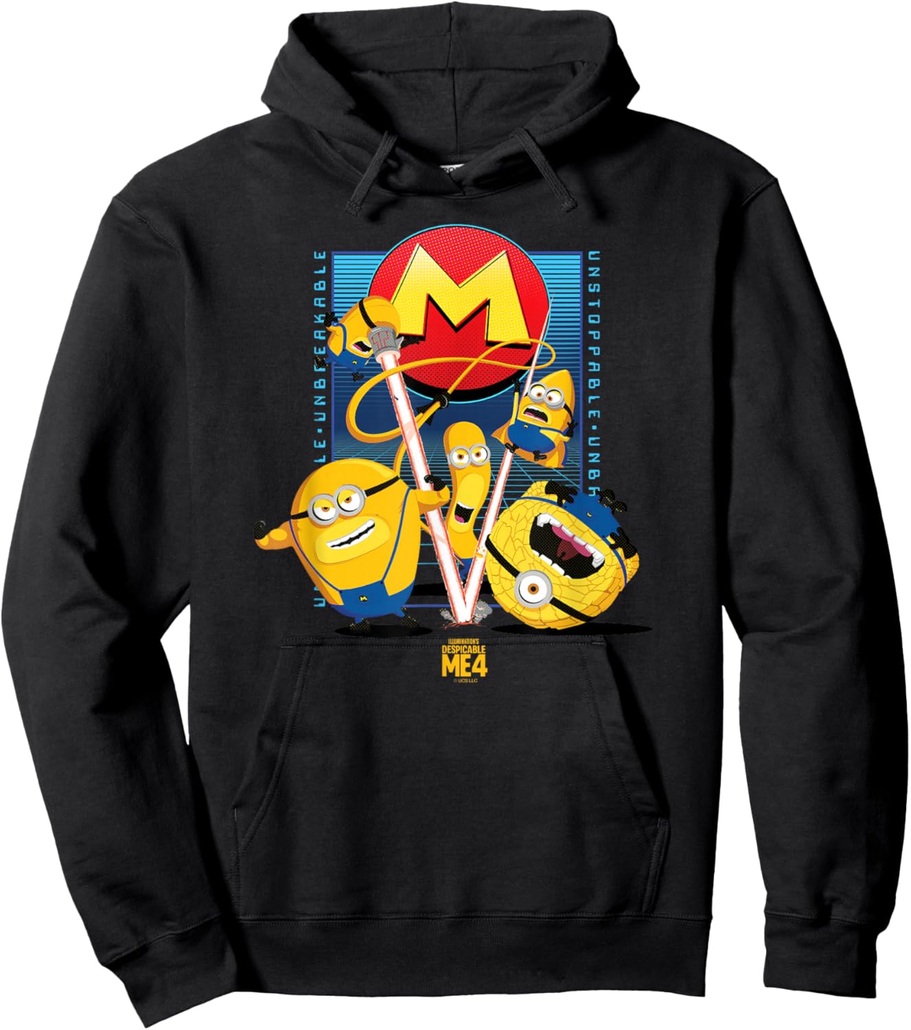 Minions Despicable Me 4 Mega Minions Group Hoodie - Hoodie | Black