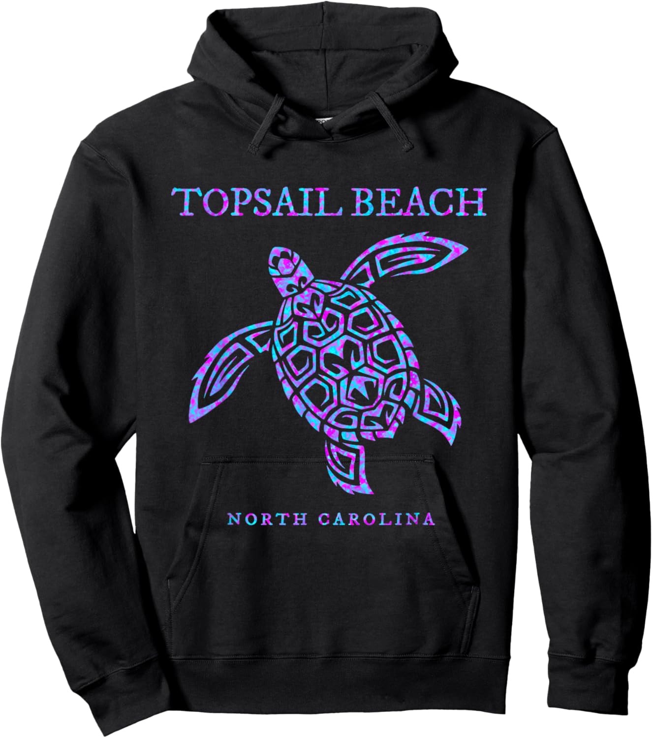 Topsail Beach North Carolina NC Sea Turtle Beach Vacation Hoodie - Hoodie | Black
