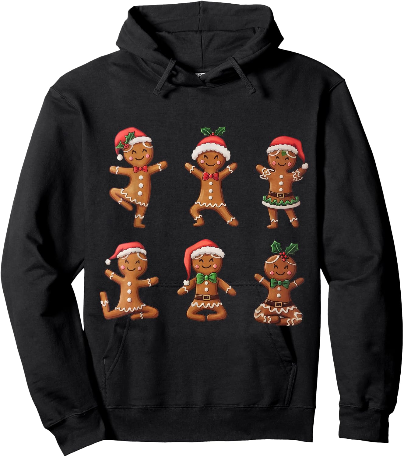 Yoga Xmas Christmas Gingerbread Hoodie - Hoodie | Black