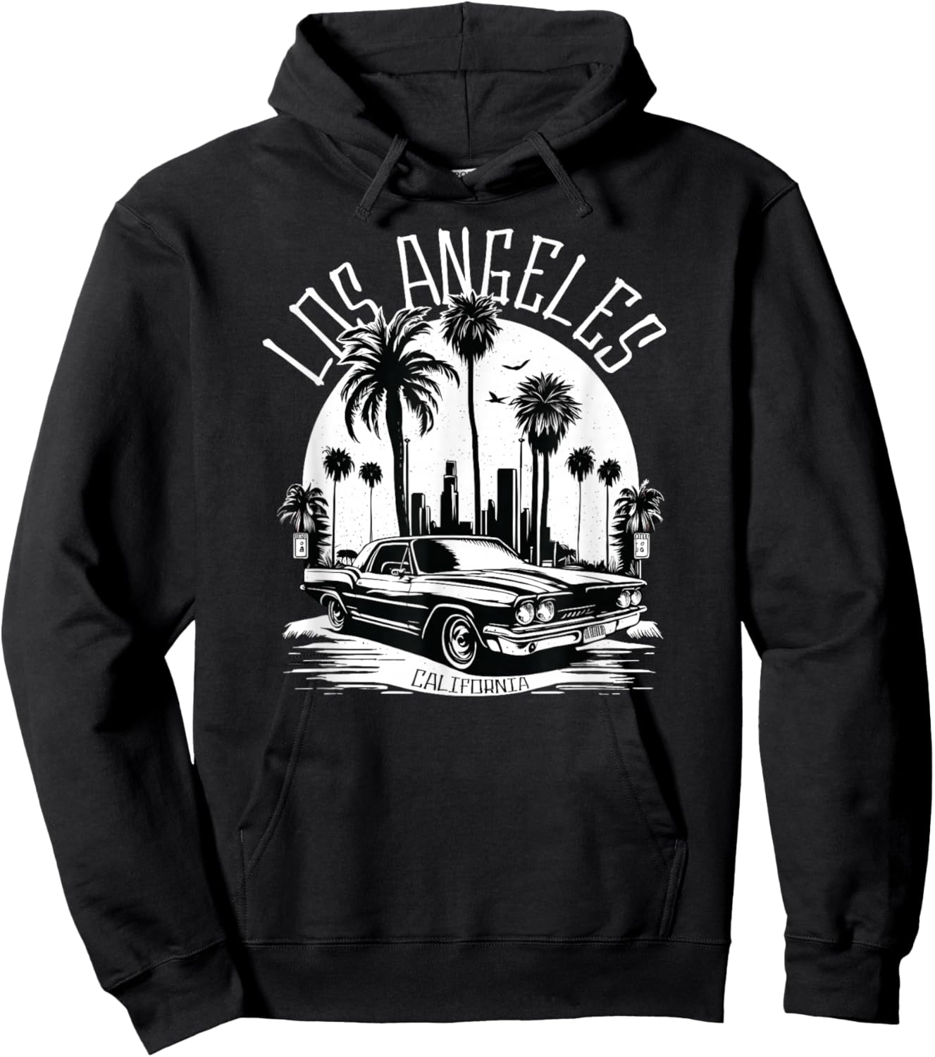 Los Angeles Skyline California Latino Lowrider Mexican Cholo Hoodie - Hoodie | Black
