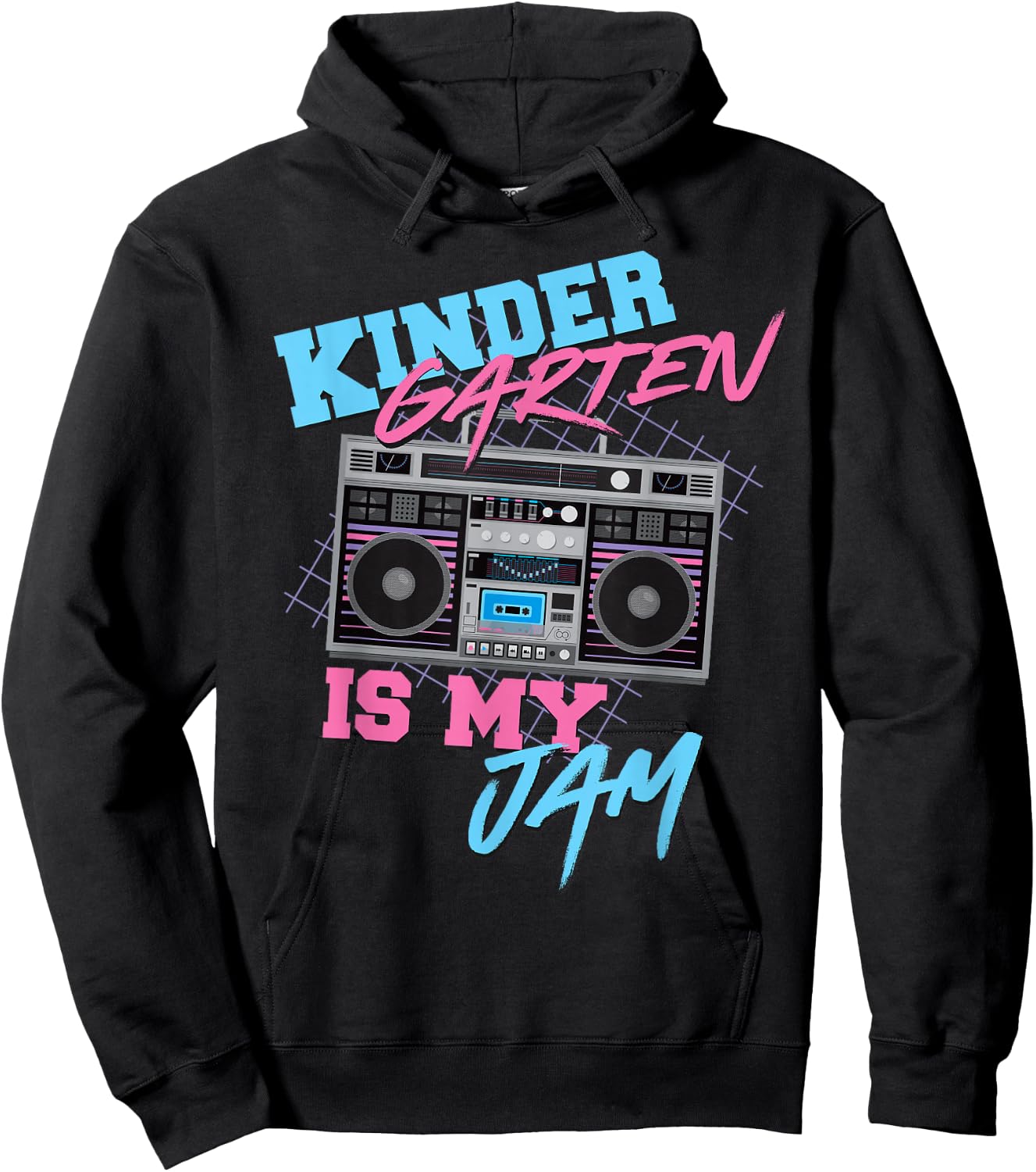 Kindergarten Is My Jam - Vintage 80s Boombox Teacher Student Hoodie - Hoodie | Black