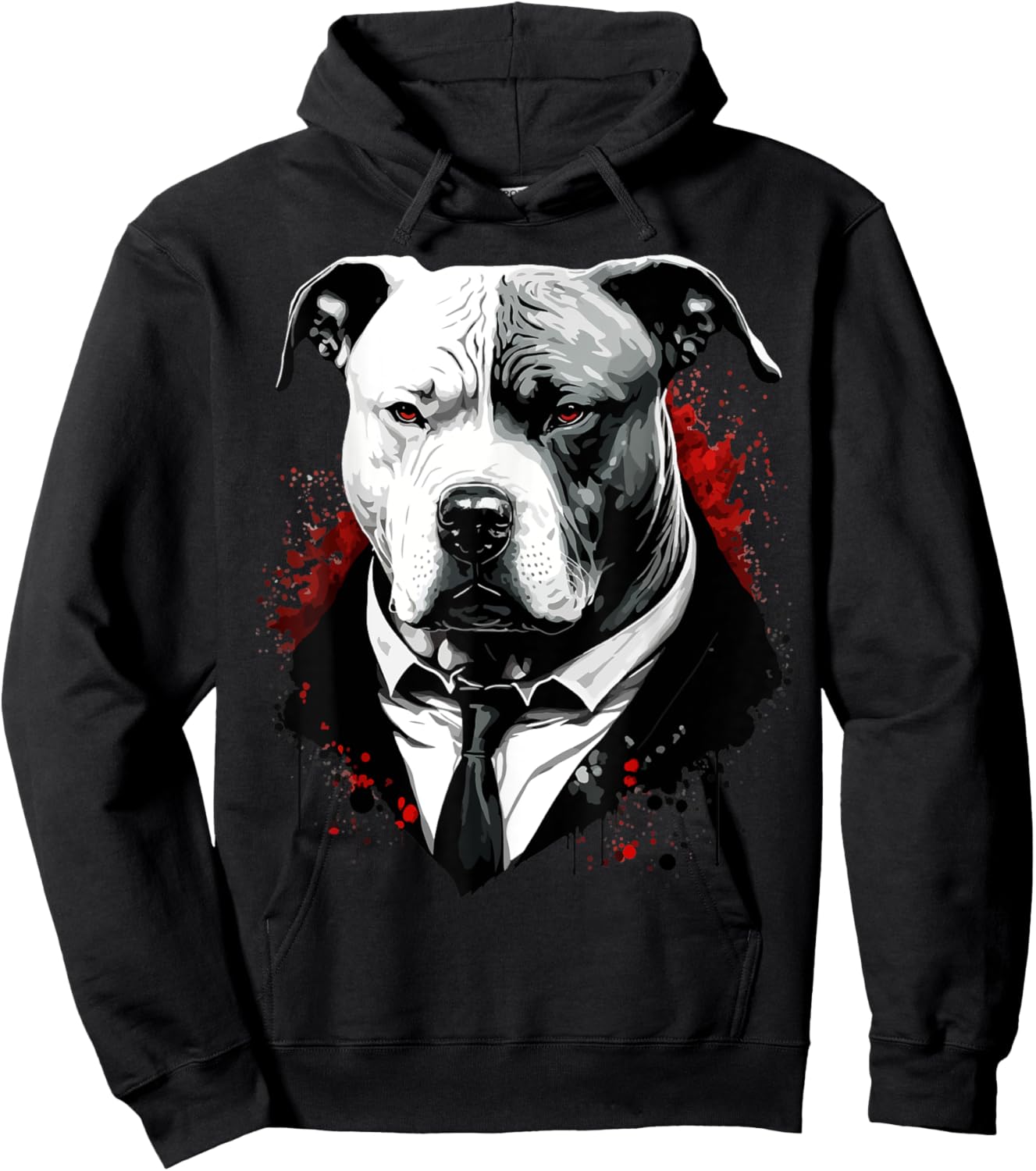 Pitbull Dog Gangster in Suit Funny Mob Boss Mafia-Themed Men Women Kids Hoodie - Hoodie | Black