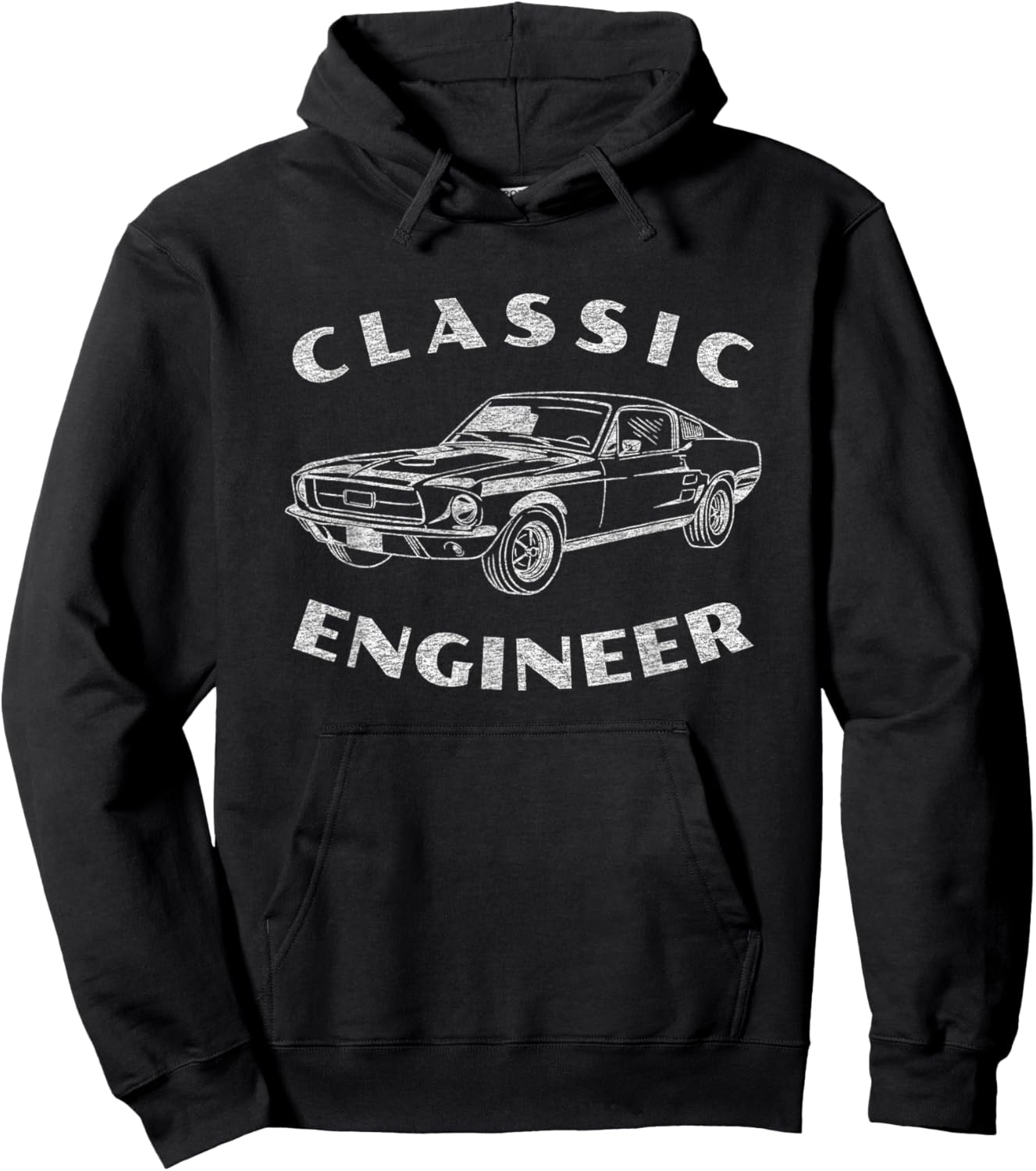 Funny Engineer Engineering Classic Car Graphic Hoodie - Hoodie | Black