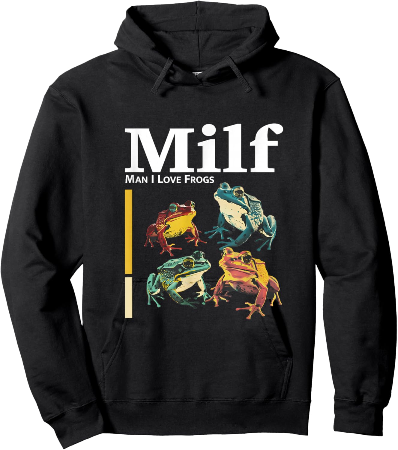 MILF - Man I Love Frogs Funny Ironic Design Hoodie - Hoodie | Black