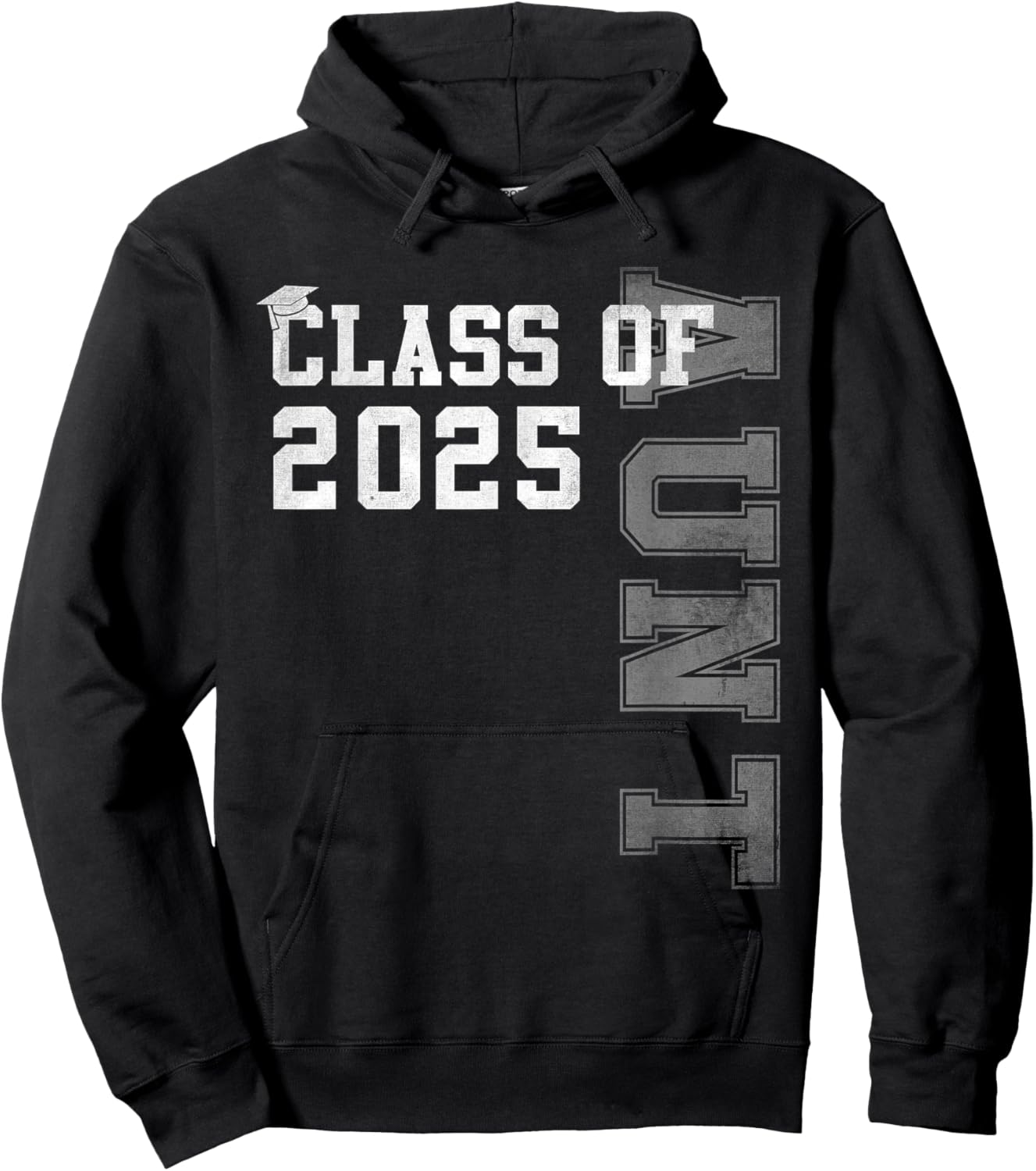 Aunt Senior 2025 Proud Auntie Of A Class Of 2025 Graduation Hoodie - Hoodie | Black