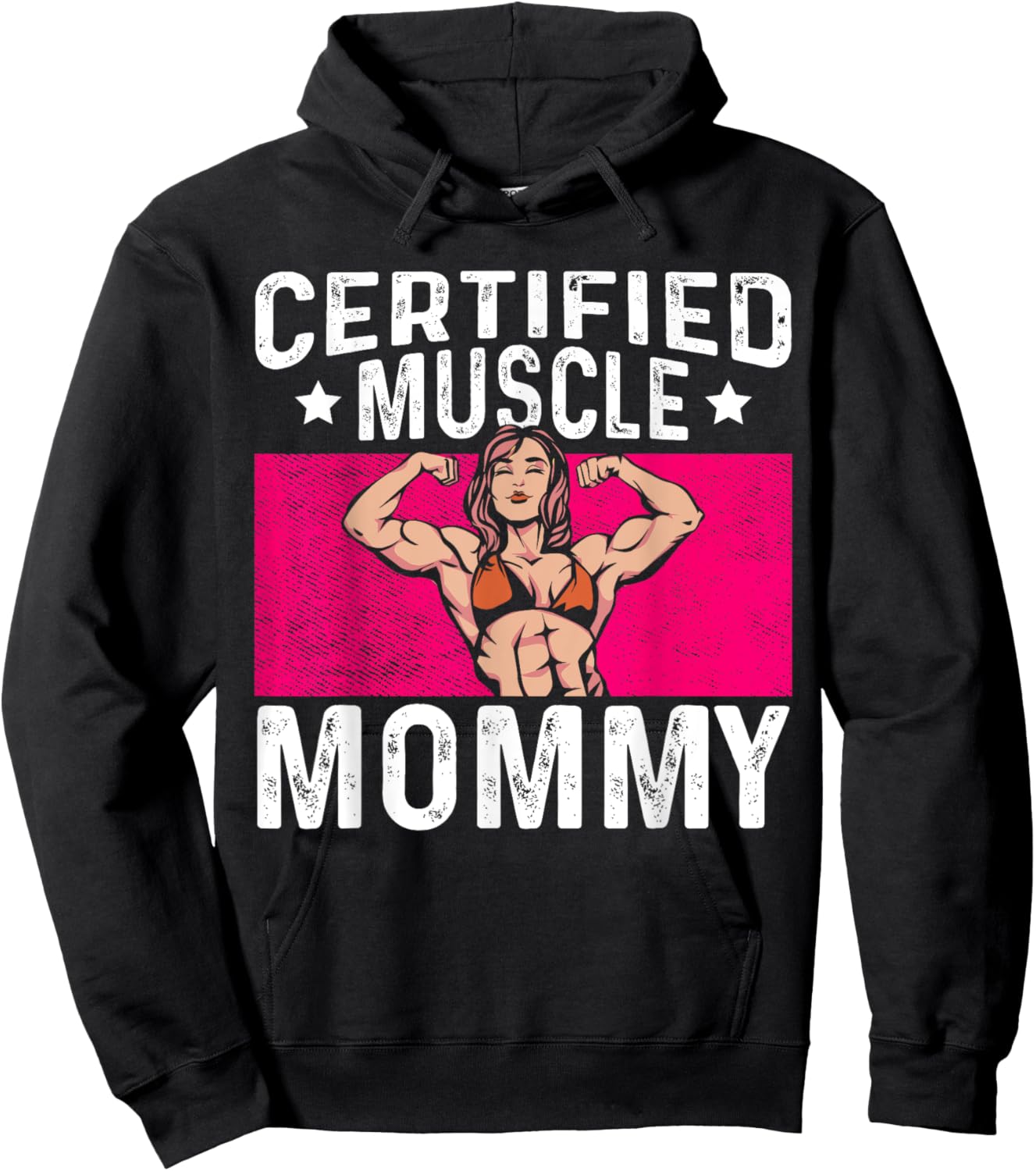 Certified Muscle Mommy Bodybuilder Mother's Day Gym Hoodie - Hoodie | Black