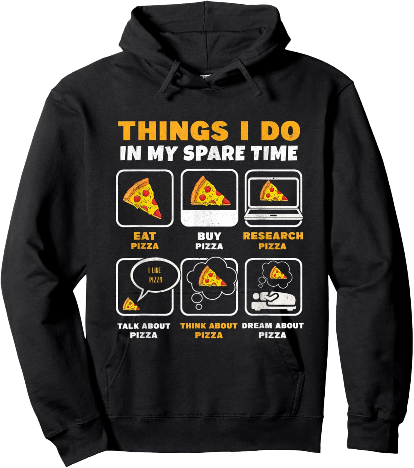 Things I Do In My Spare Time Eating Pizza Consume Pizza Hoodie - Hoodie | Black