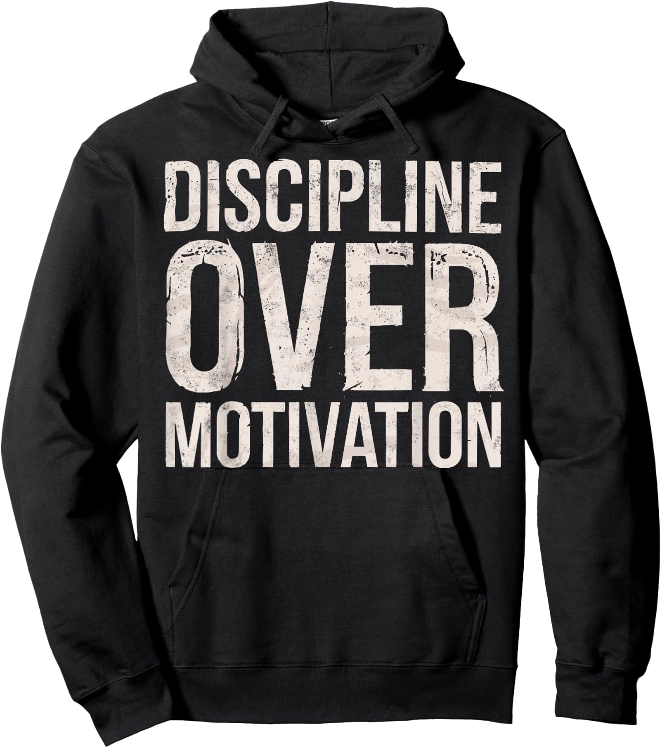 Discipline Over Motivation Gym Workout Weightlifting Hoodie - Hoodie | Black