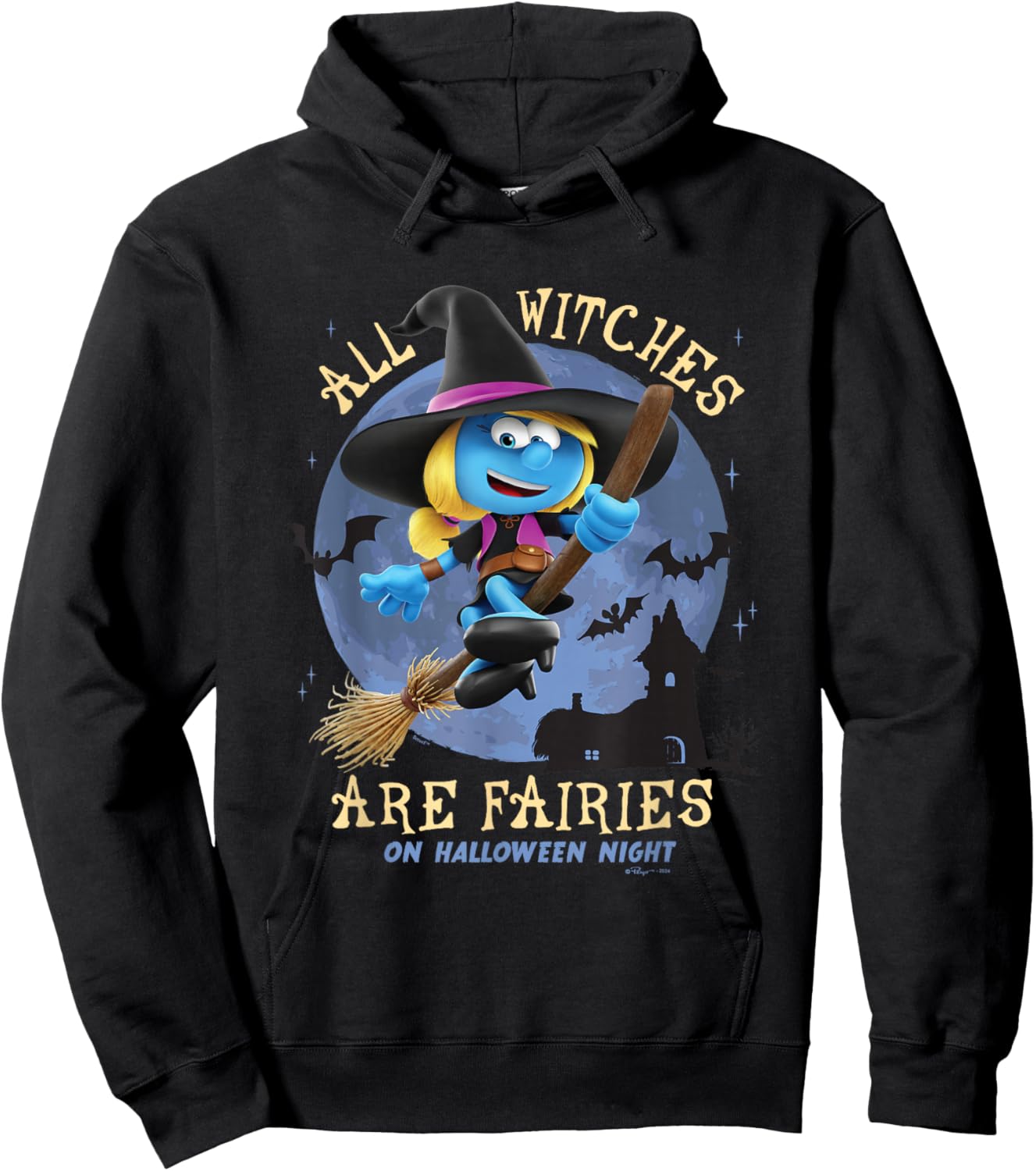 The Smurfs All Witches Are Fairies On Halloween Night Logo Hoodie - Hoodie | Black