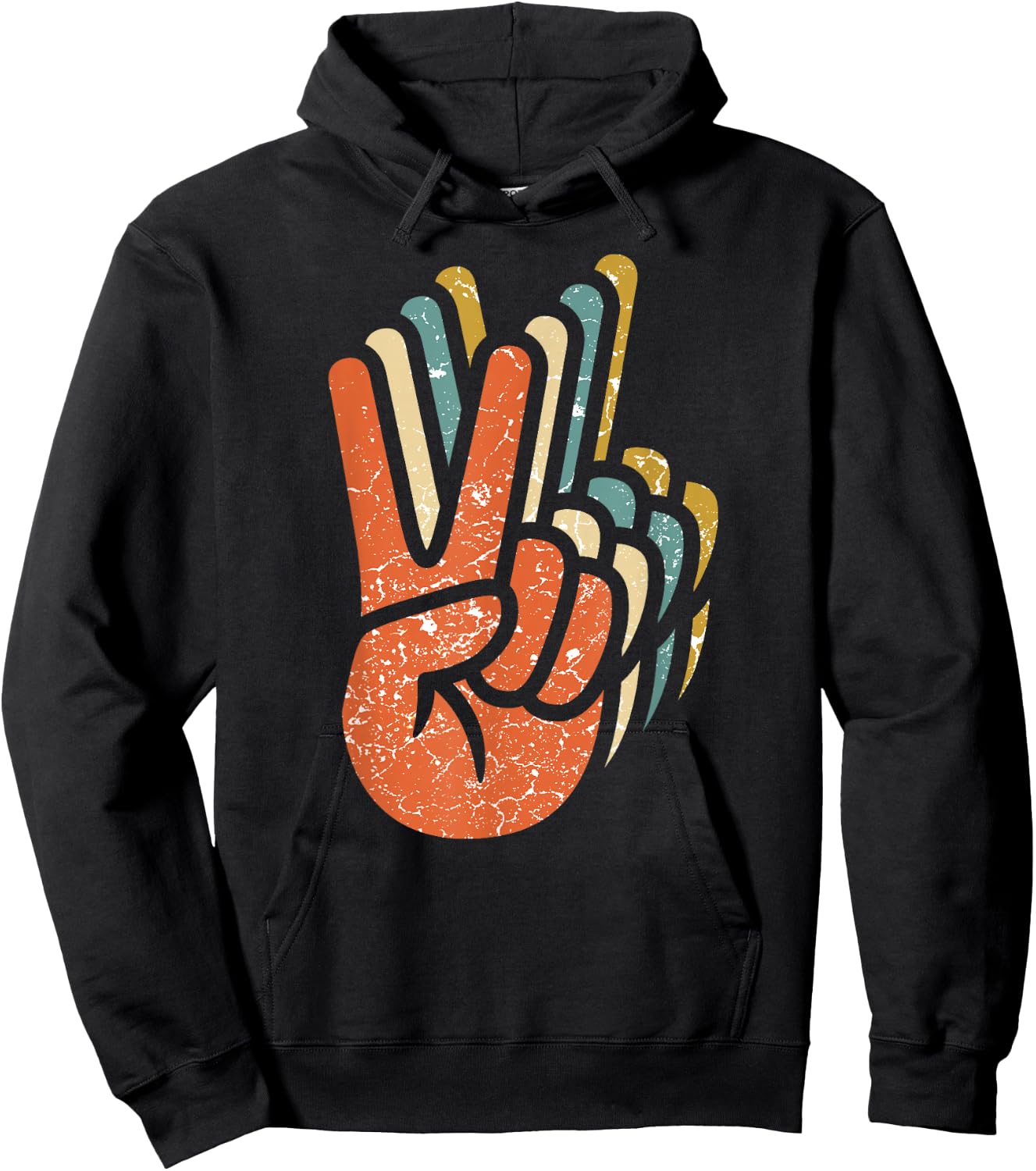 Hippie Peace 60s 70s Hippie Hoodie - Hoodie | Black
