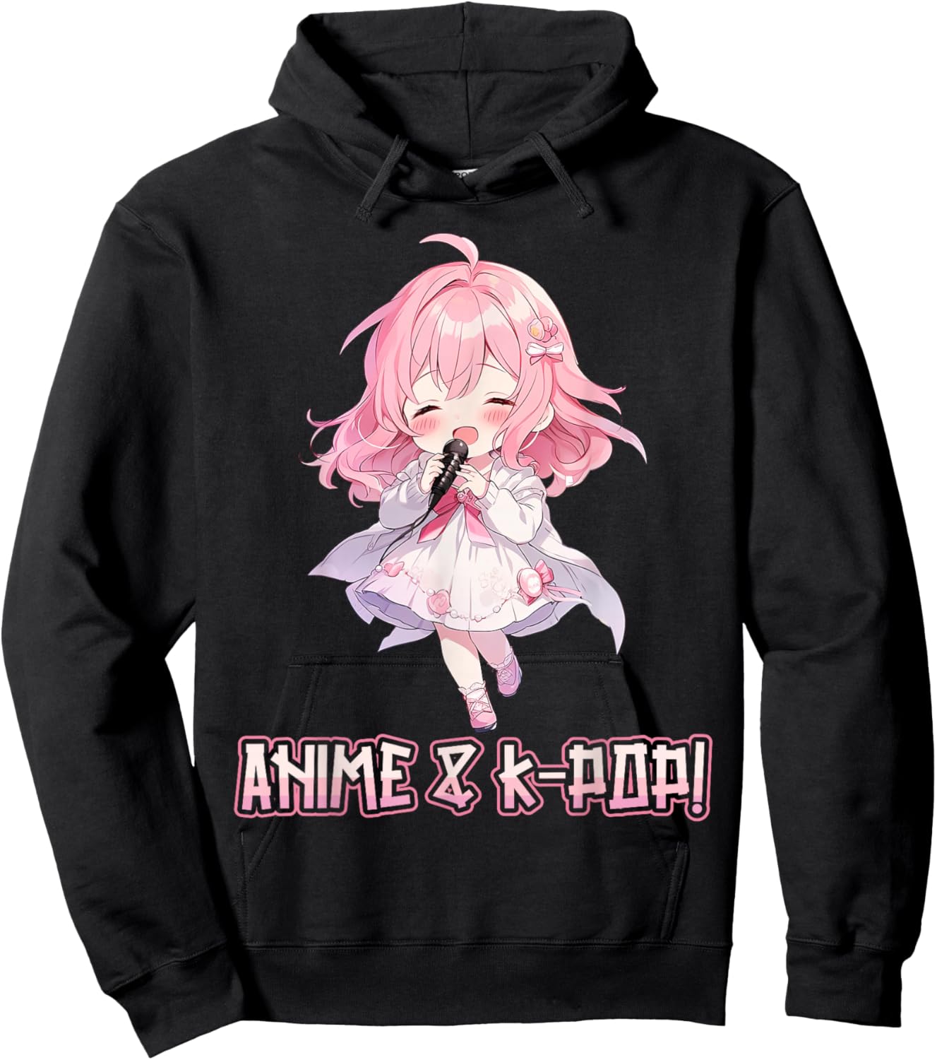 Anime and K-Pop Korean Pop Music Girl KPop Anime K-Pop Lover Hoodie - Hoodie | Black