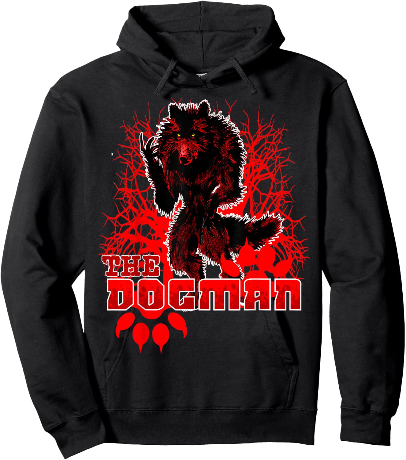 Dogman of America Red Wolf Monster Werewolf Skinwalker Beast Hoodie - Hoodie | Black