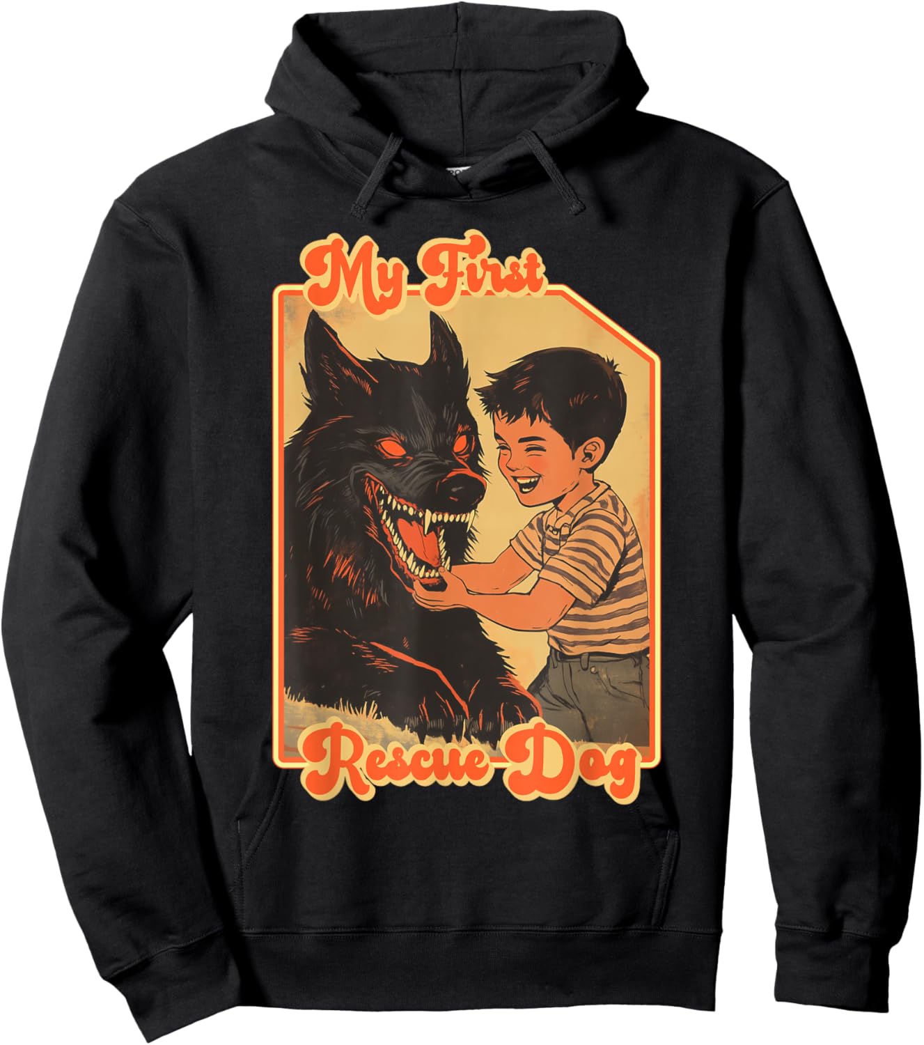 My First Rescue Dog Funny Shirts - Funny Rescue Animal Hoodie - Hoodie | Black