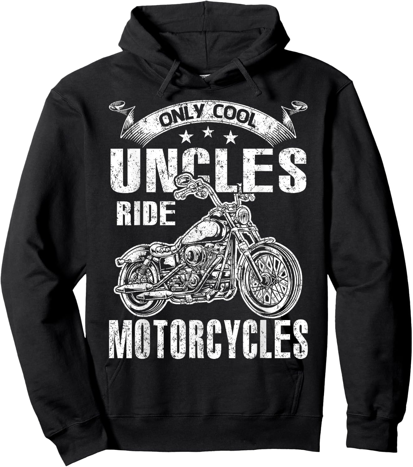 Only Cool Uncles Rides Motorcycles Hoodie - Hoodie | Black