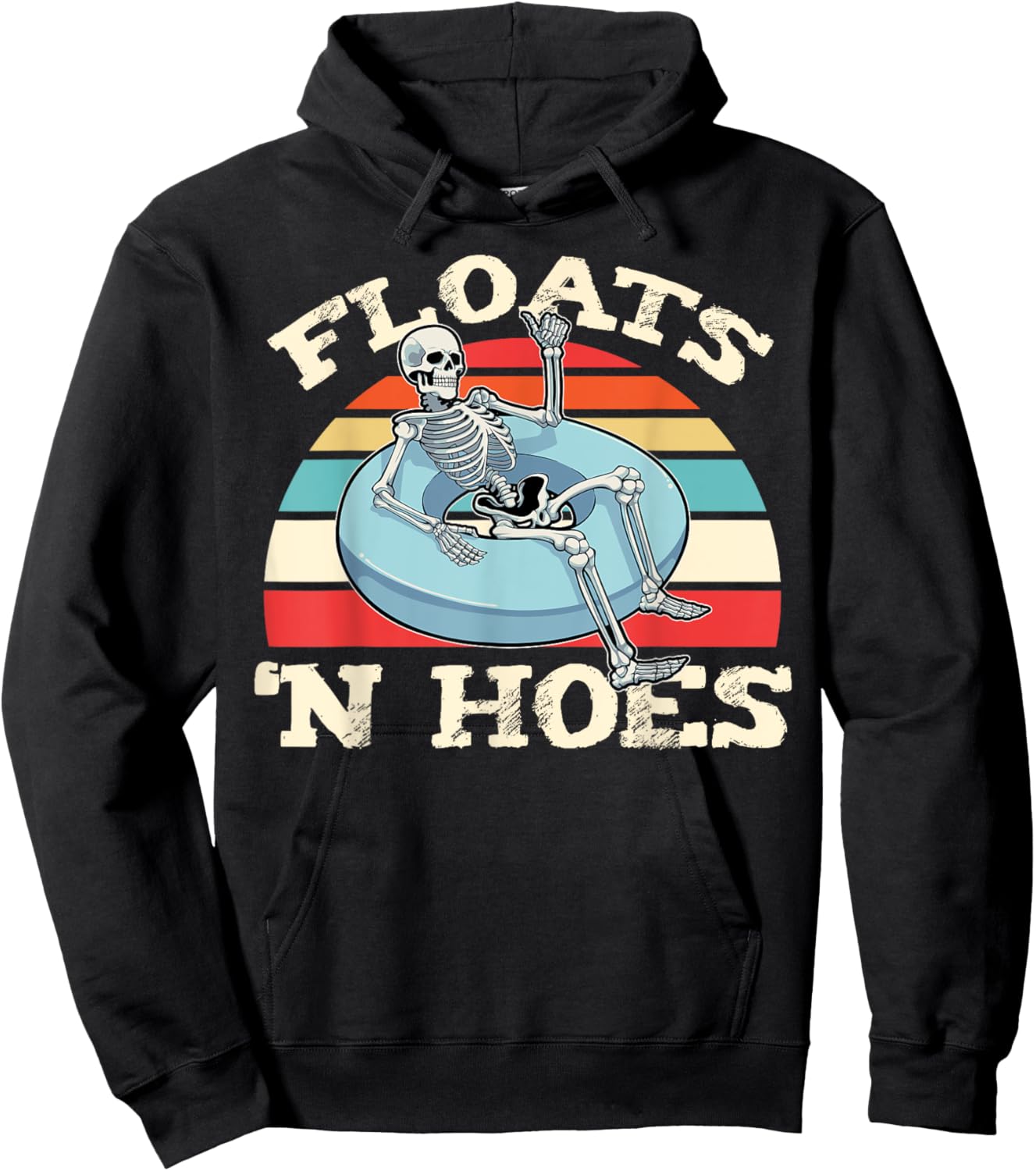Vintage Floats And Hoes Float Trip Tubing River Float Retro Hoodie - Hoodie | Black
