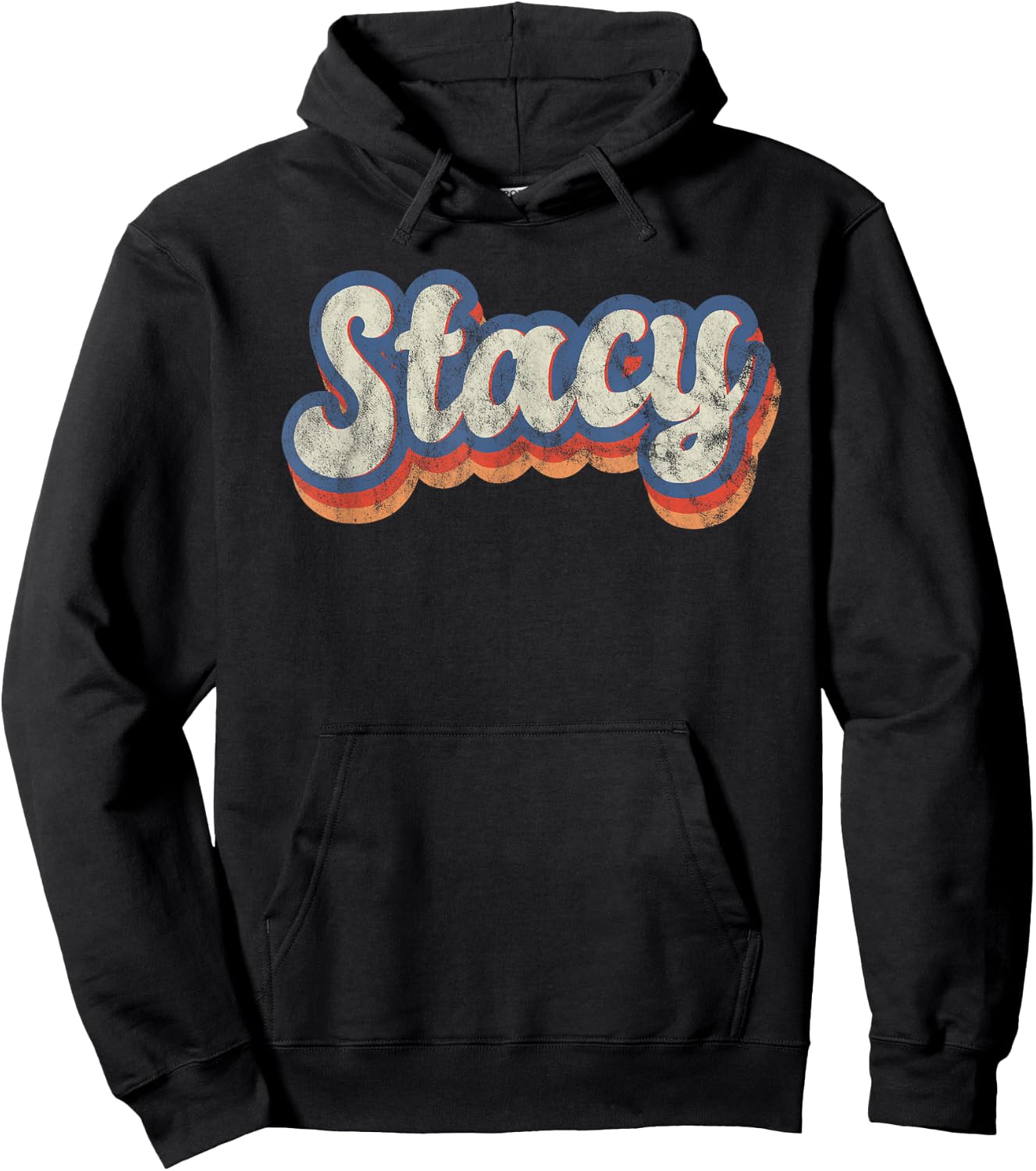 Stacy Personalized Name Shirt Custom Lettering 70's Hoodie - Hoodie | Black