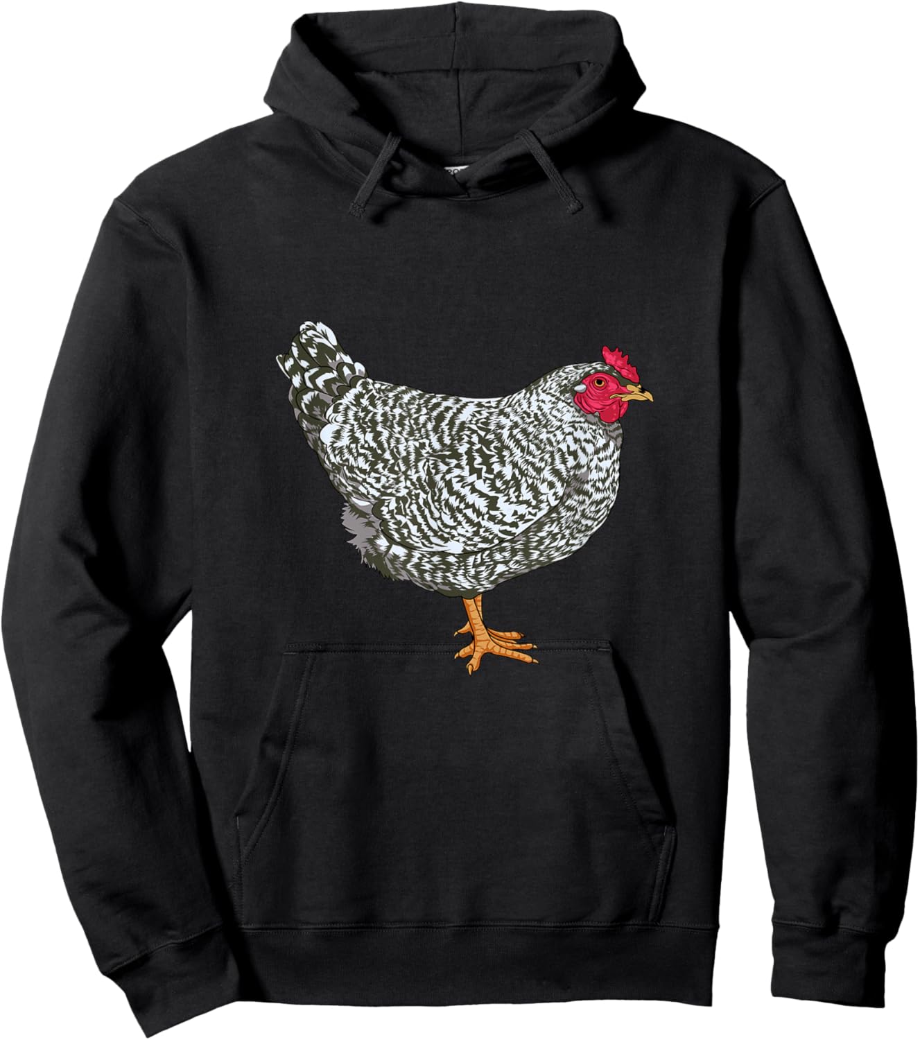 Dominique Chicken Designs Dominique Chicken Motif - Black, Small - -Adults, Kids - Short Sleeve, , Classic Fit Hoodie - Hoodie | Black