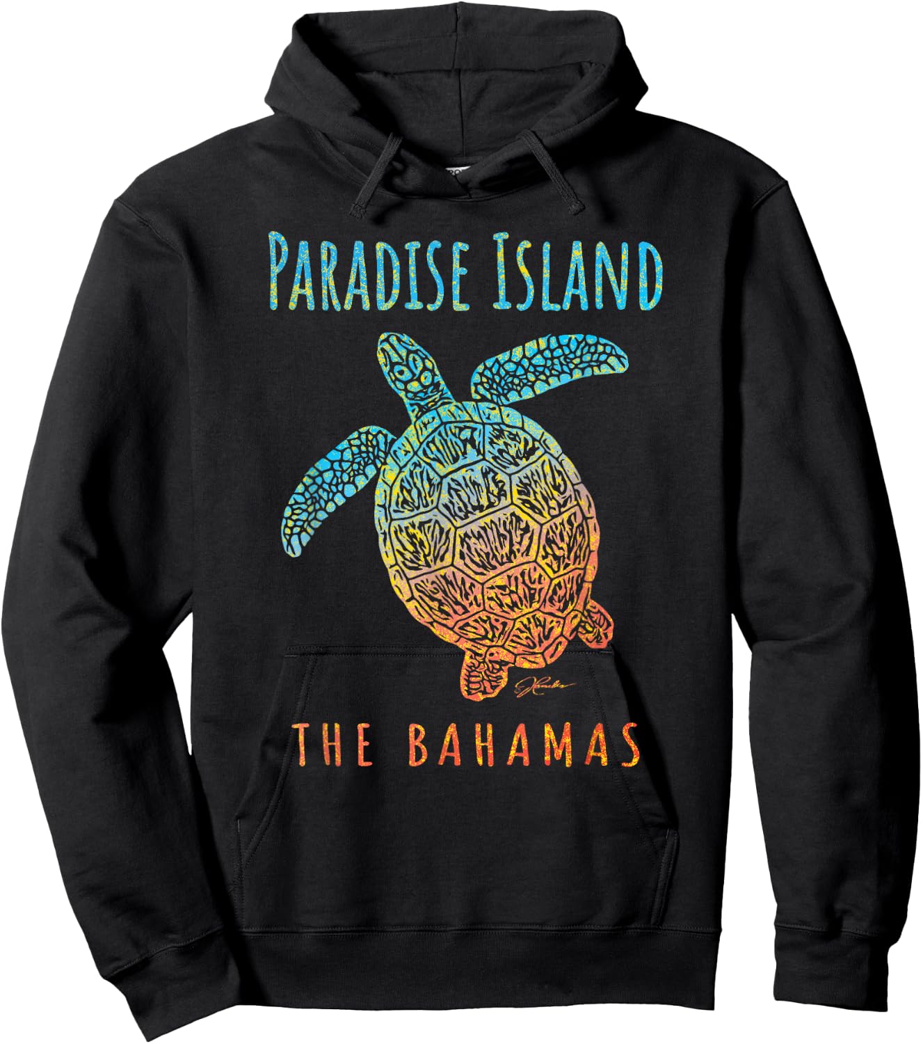 JCombs: Paradise Island, The Bahamas, Sea Turtle, Beach Women Kids Hoodie - Hoodie | Black