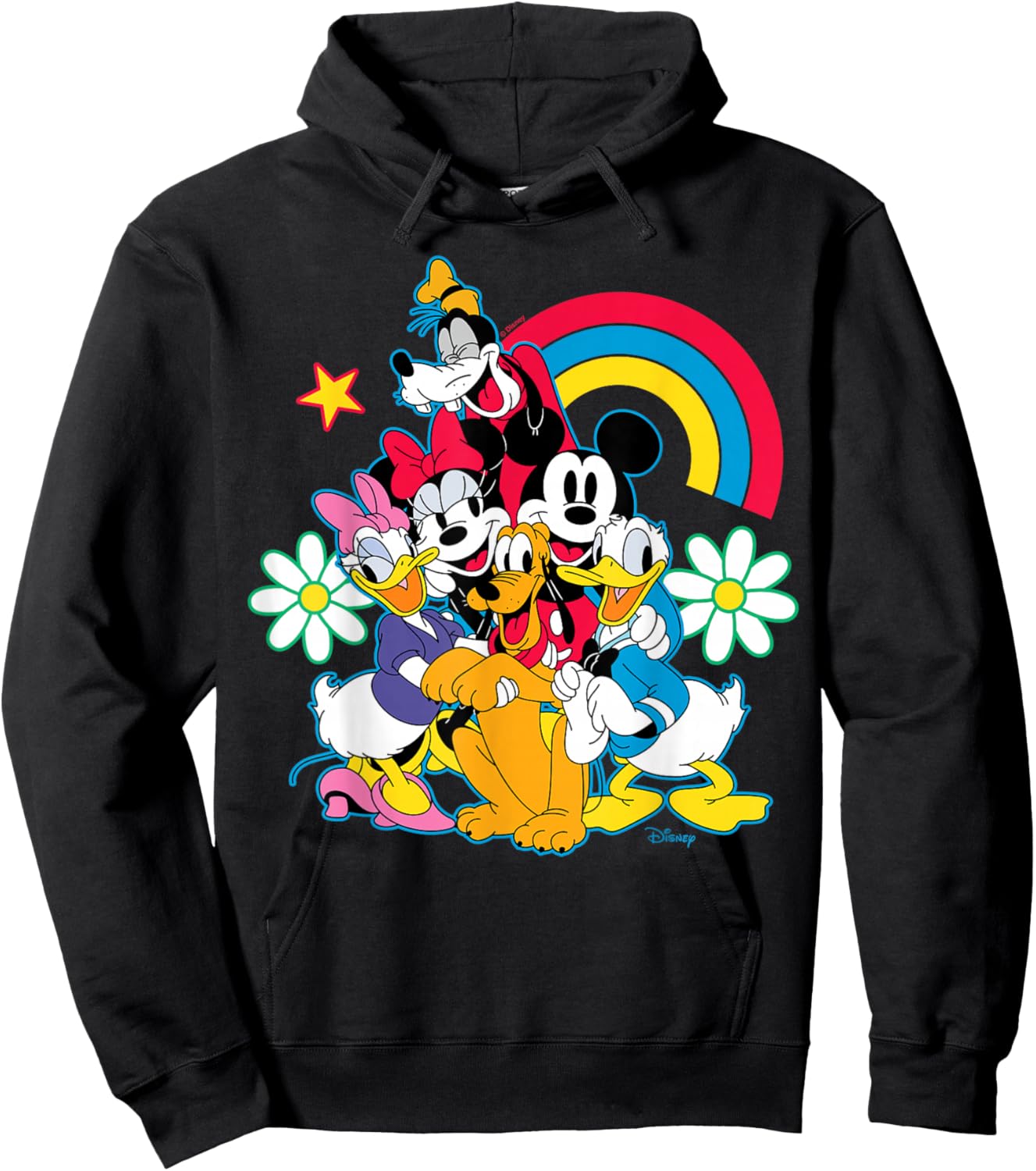 Mickey Mouse Minnie Mouse Donald Duck Daisy Duck Goofy Pluto Hoodie - Hoodie | Black