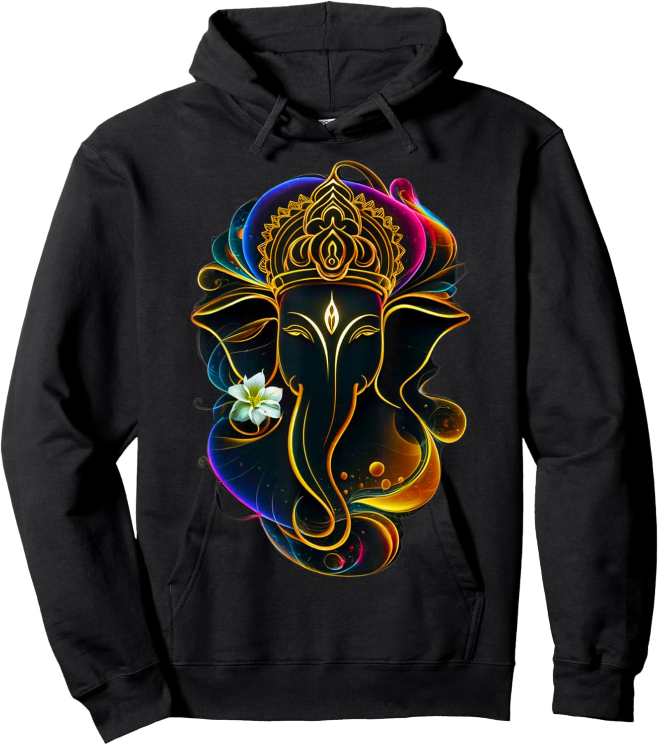 Hindu Ganesha Puja Elephant God India Meditation Yoga Murti Hoodie - Hoodie | Black