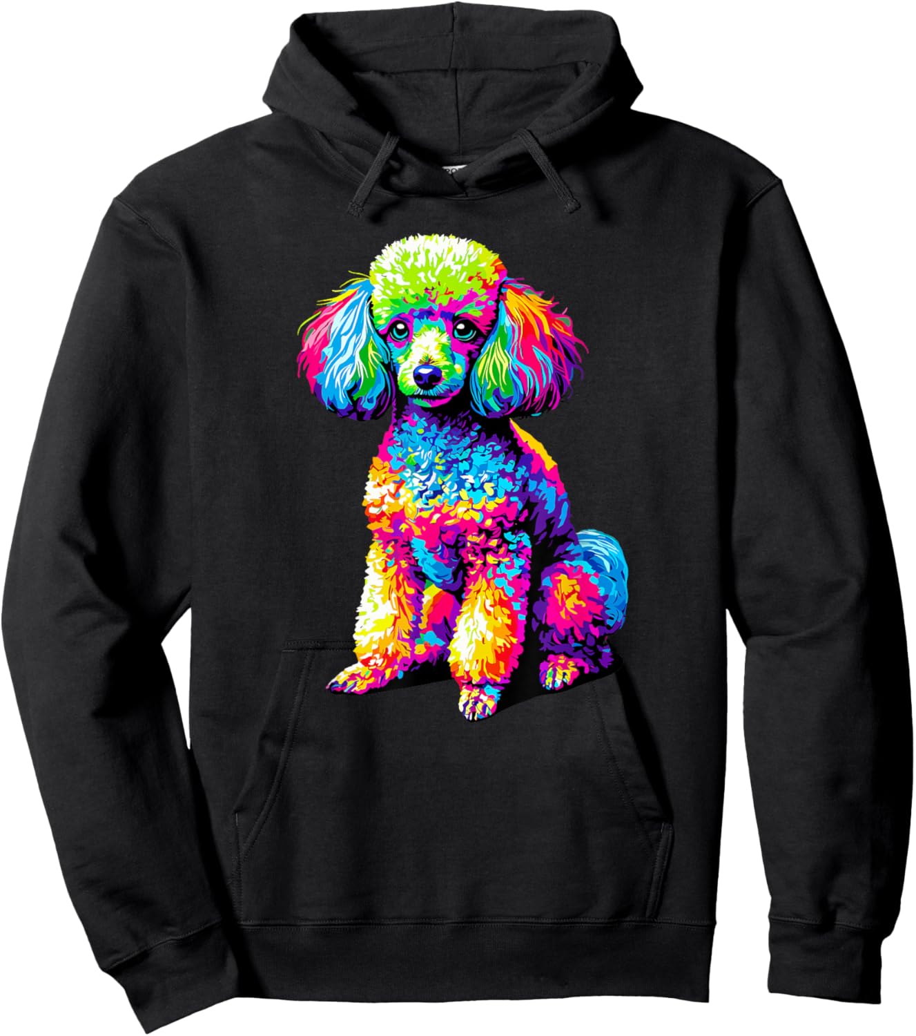 Colorful Pop Art Toy Poodle Dog Toy Poodles Hoodie - Hoodie | Black
