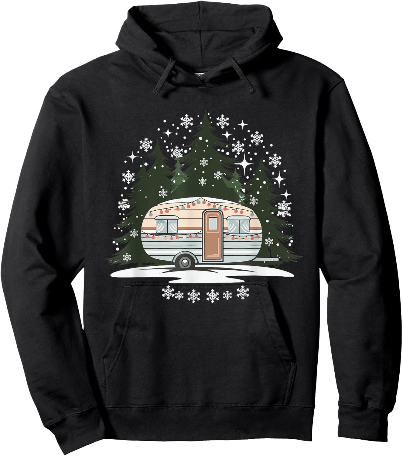 Camping RV Christmas Motorhome Hoodie - Hoodie | Black