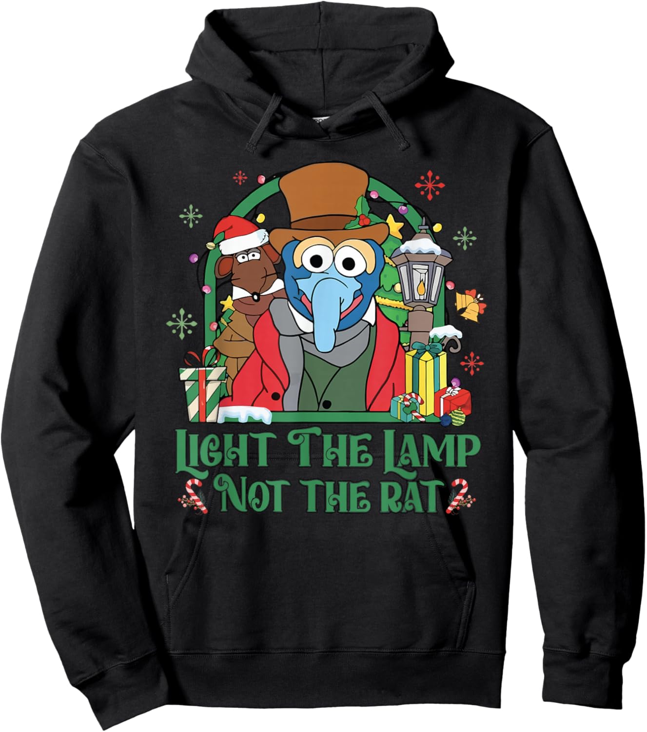 Light The Lamp Not The Rat Funny Christmas Hoodie - Hoodie | Black