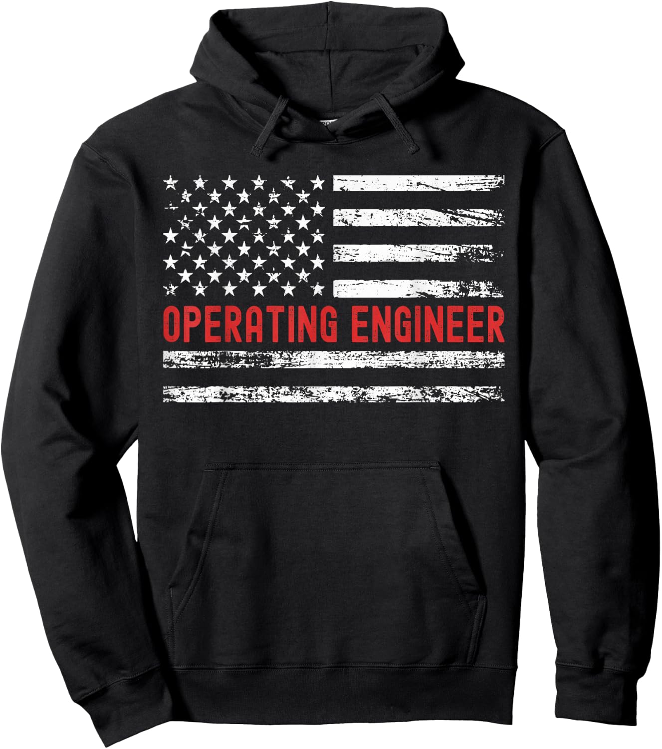 Operating Engineer USA Flag Profession Retro Job Title Hoodie - Hoodie | Black