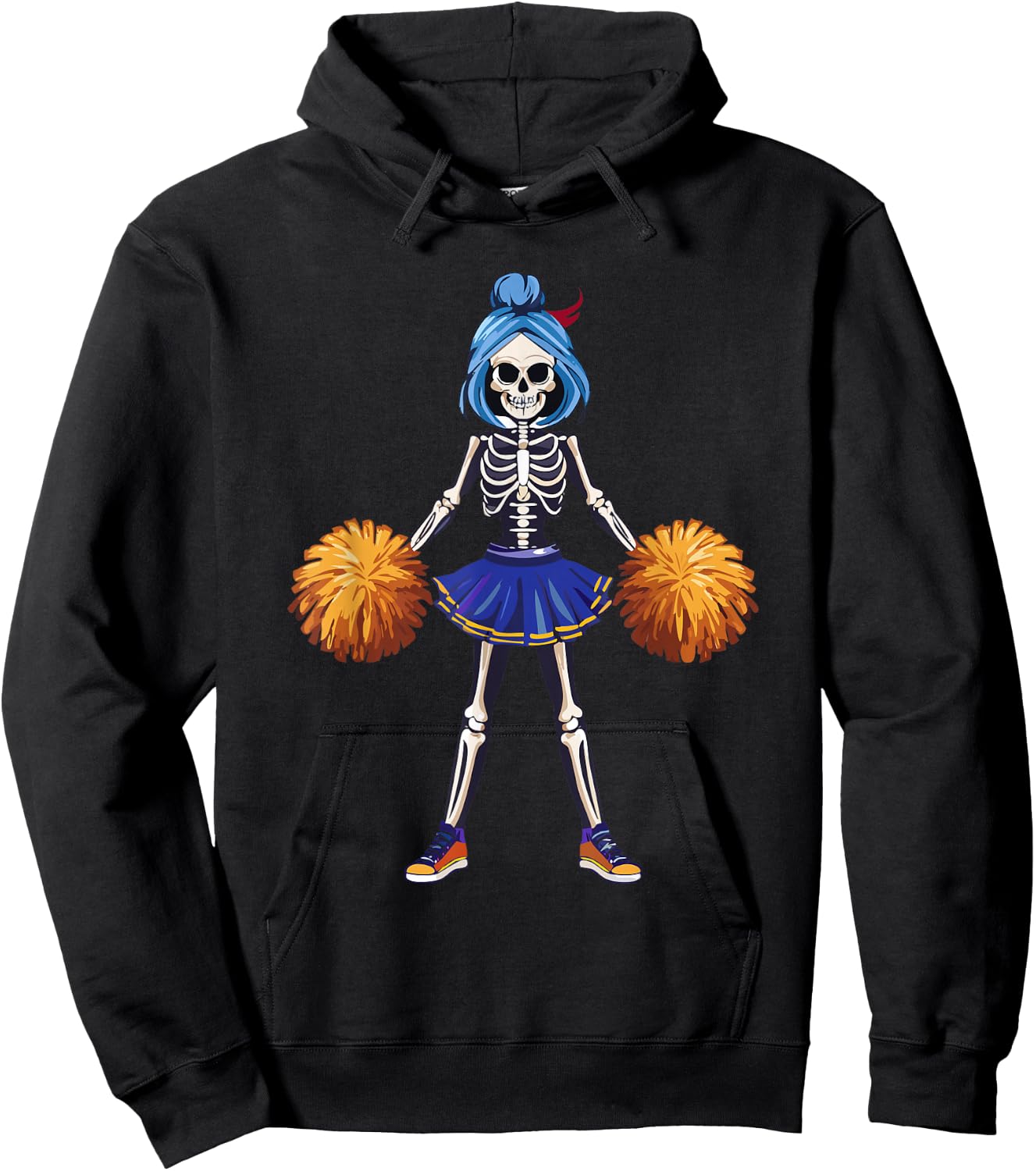 Funny Scary Goth Girl Halloween Cheerleader Costume Hoodie - Hoodie | Black