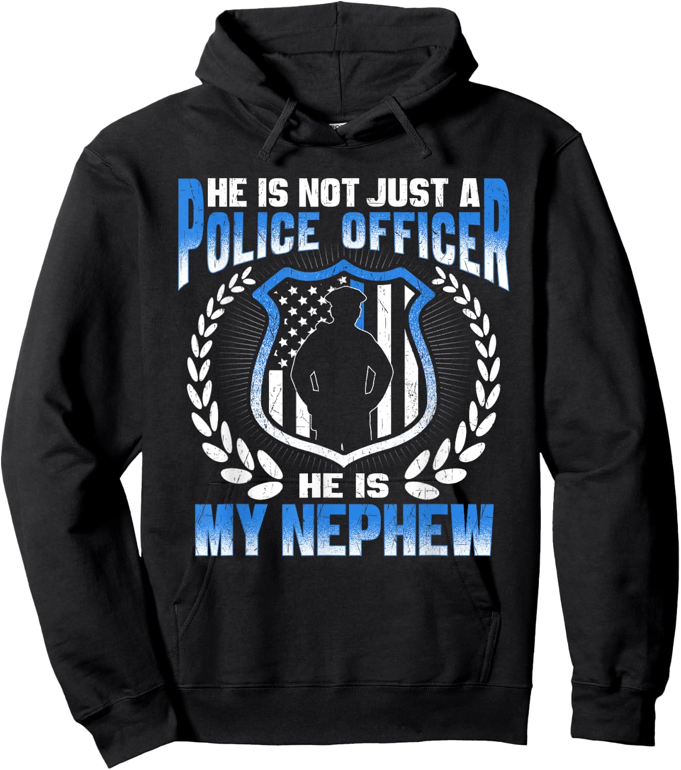 My Nephew Is A Brave Police Officer Proud Police Aunt Uncle Hoodie - Hoodie | Black
