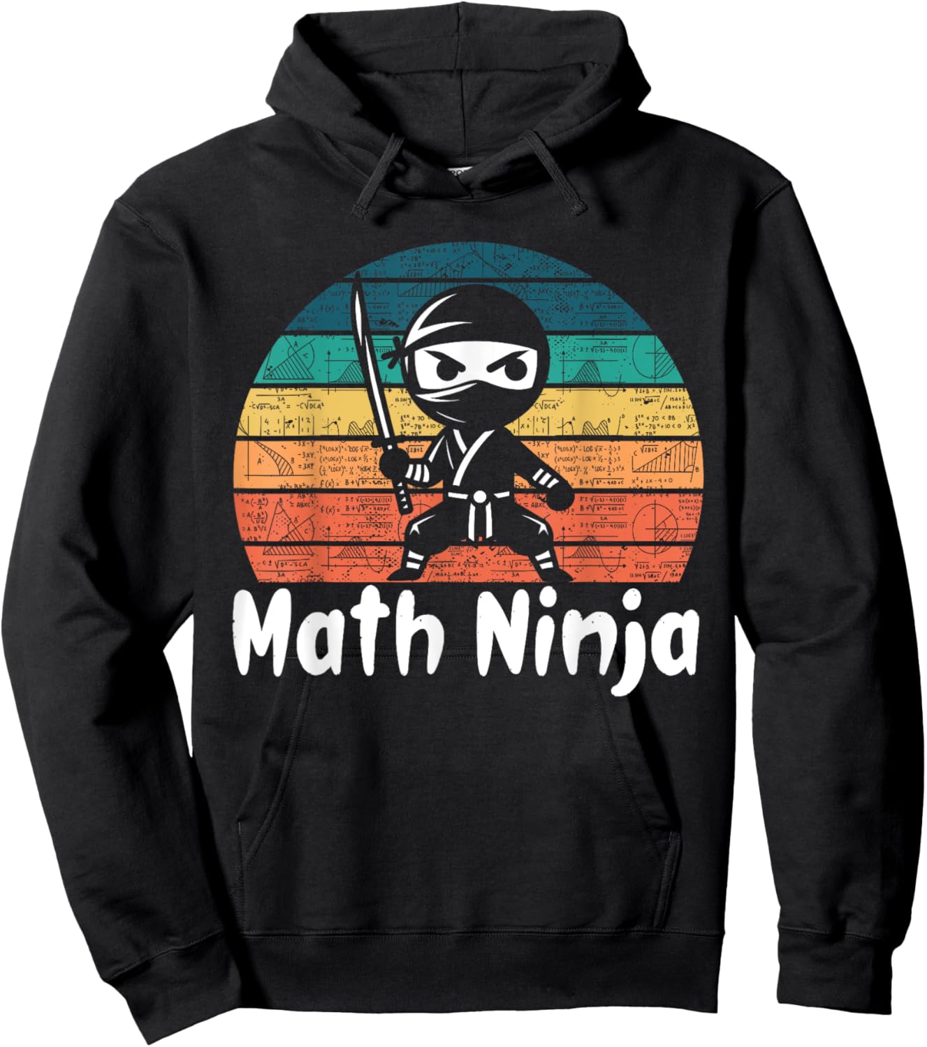 Funny Math Ninja Mathematics Geek Nerd Numbers Hoodie - Hoodie | Black
