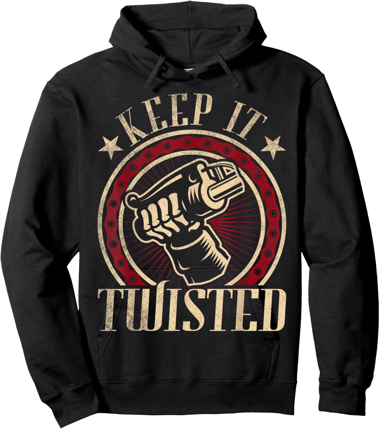 Keep It Twisted - Vintage Motorcycle Hoodie - Hoodie | Black