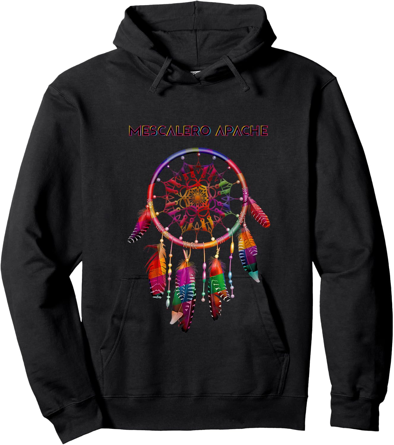 MESCALERO APACHE Native Indian Colorful Dreamcatcher Tribe Hoodie - Hoodie | Black