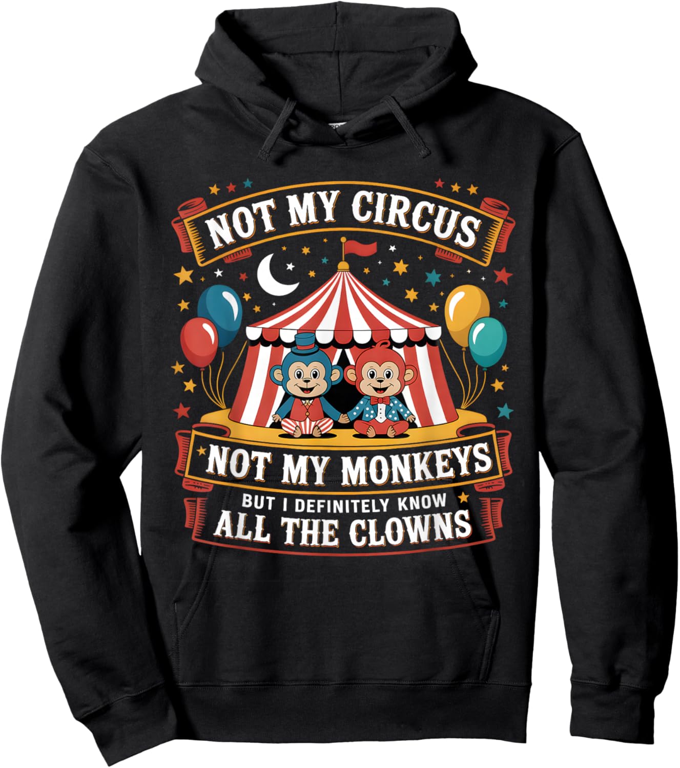 Not My Circus Not My Monkeys But I Definitely Know The Clown Hoodie - Hoodie | Black