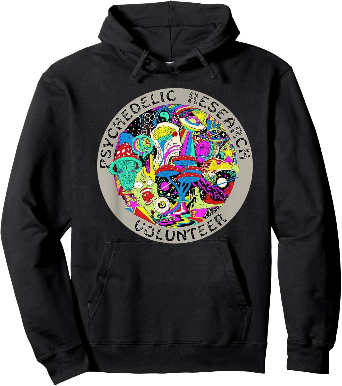 Psychedelic Mushroom Trip Gift - Psychedelic Research Gift Small Hoodie - Hoodie | Black