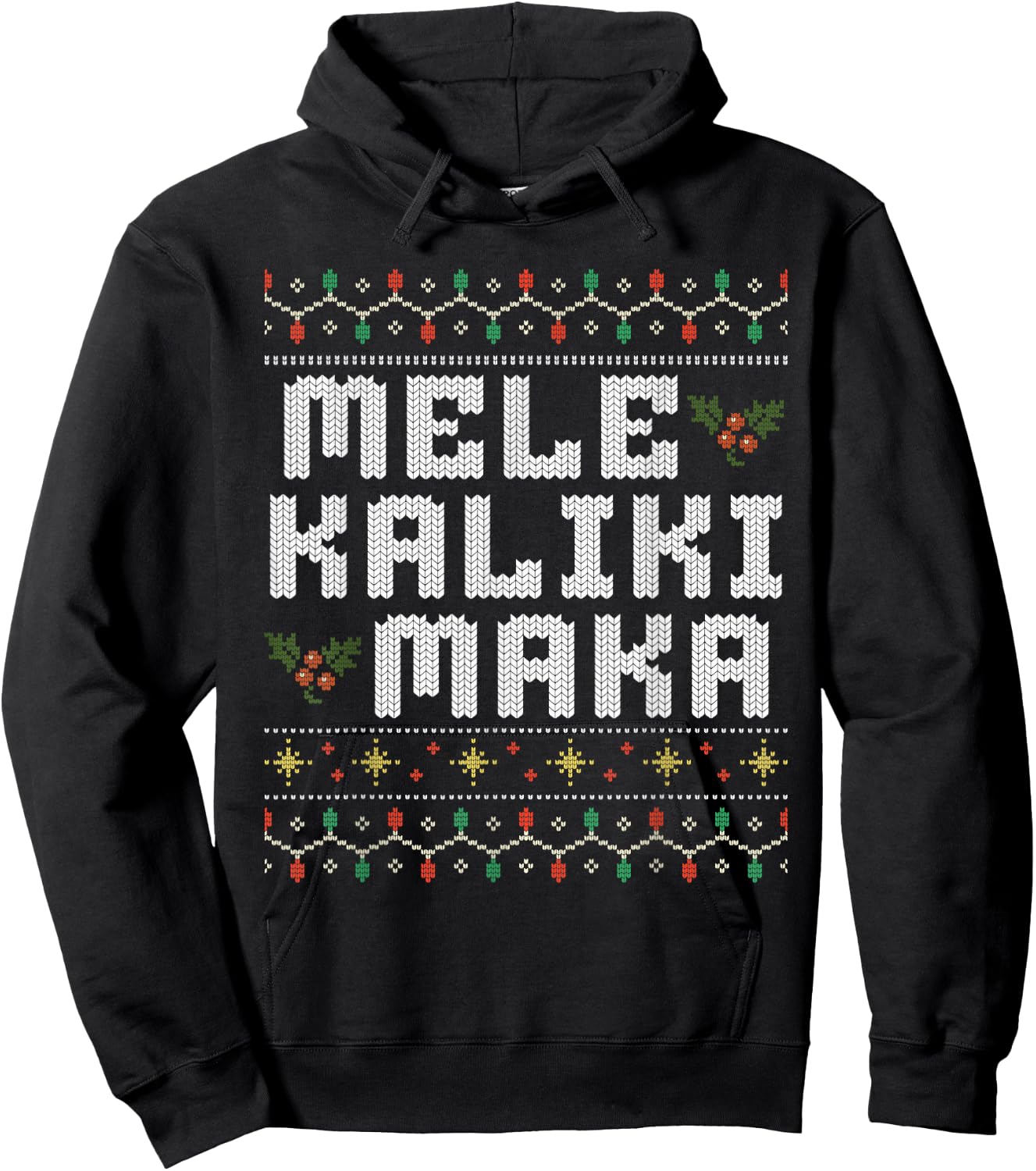 Mele Kalikimaka Ugly Christmas Cousin Family Hawaiian Xmas Hoodie - Hoodie | Black