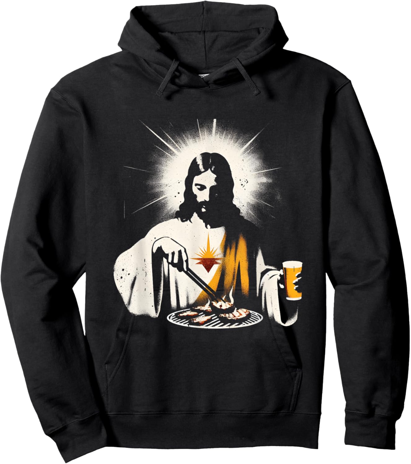 Jesus BBQ And Beer - Funny Christian Religious Barbecue Hoodie - Hoodie | Black