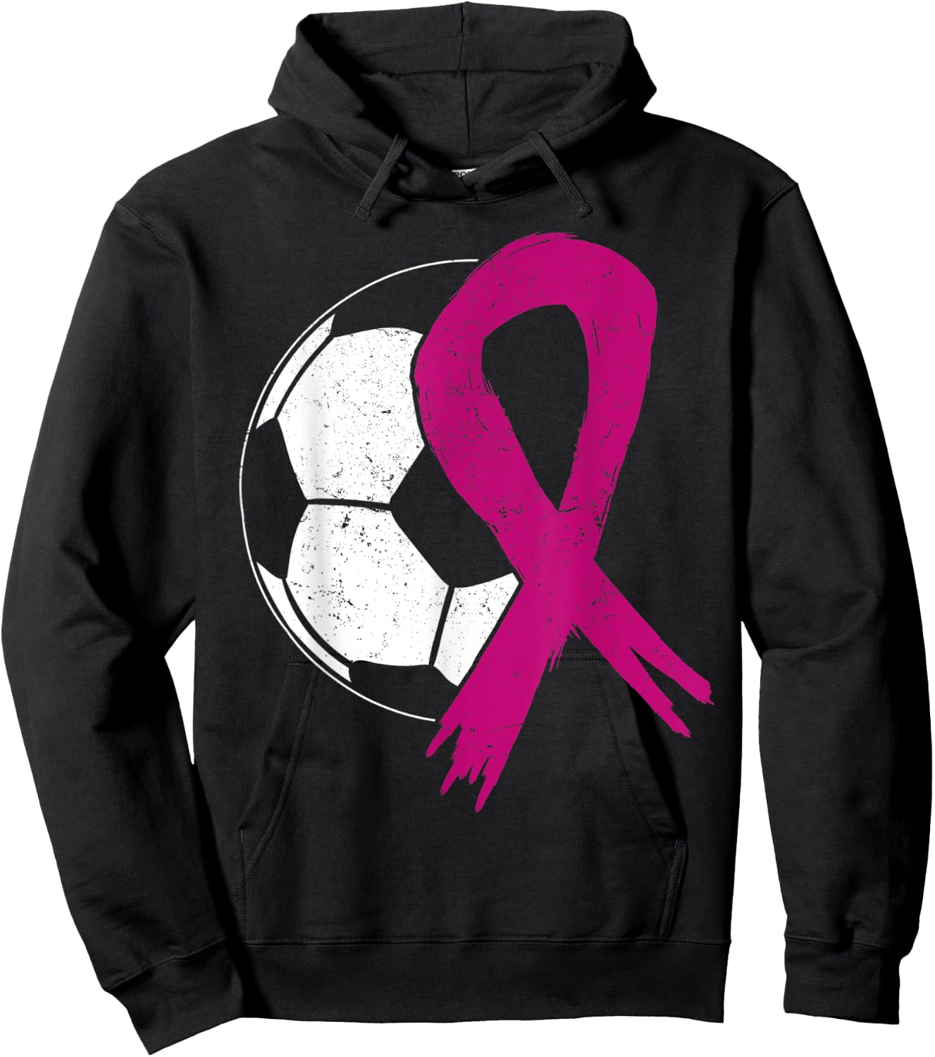 Breast Cancer Soccer Ball Pink Ribbon Carcinomas Sport Kick Hoodie - Hoodie | Black