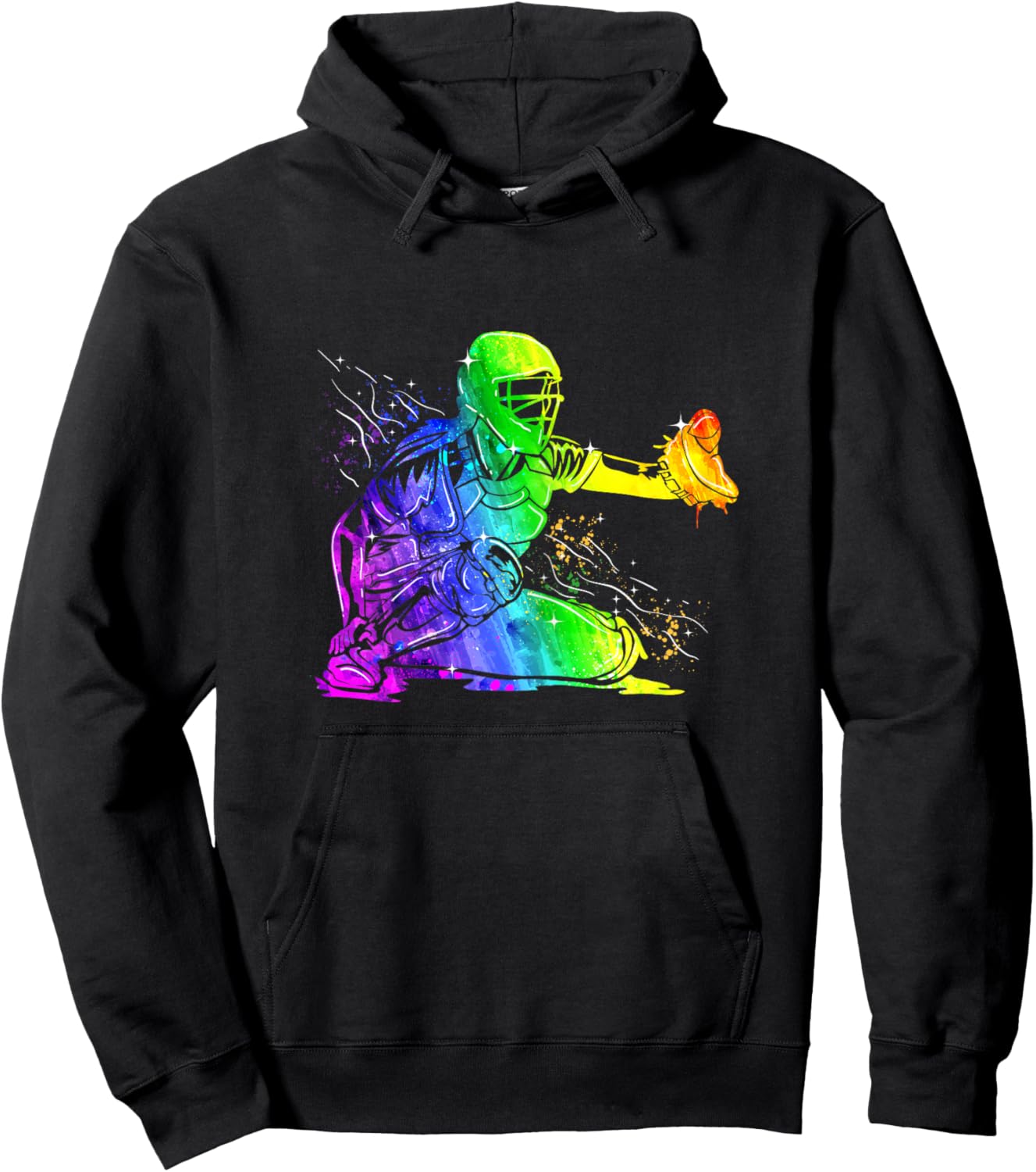 Softball Catcher Sports Design- Women Girls Softball Player Hoodie - Hoodie | Black