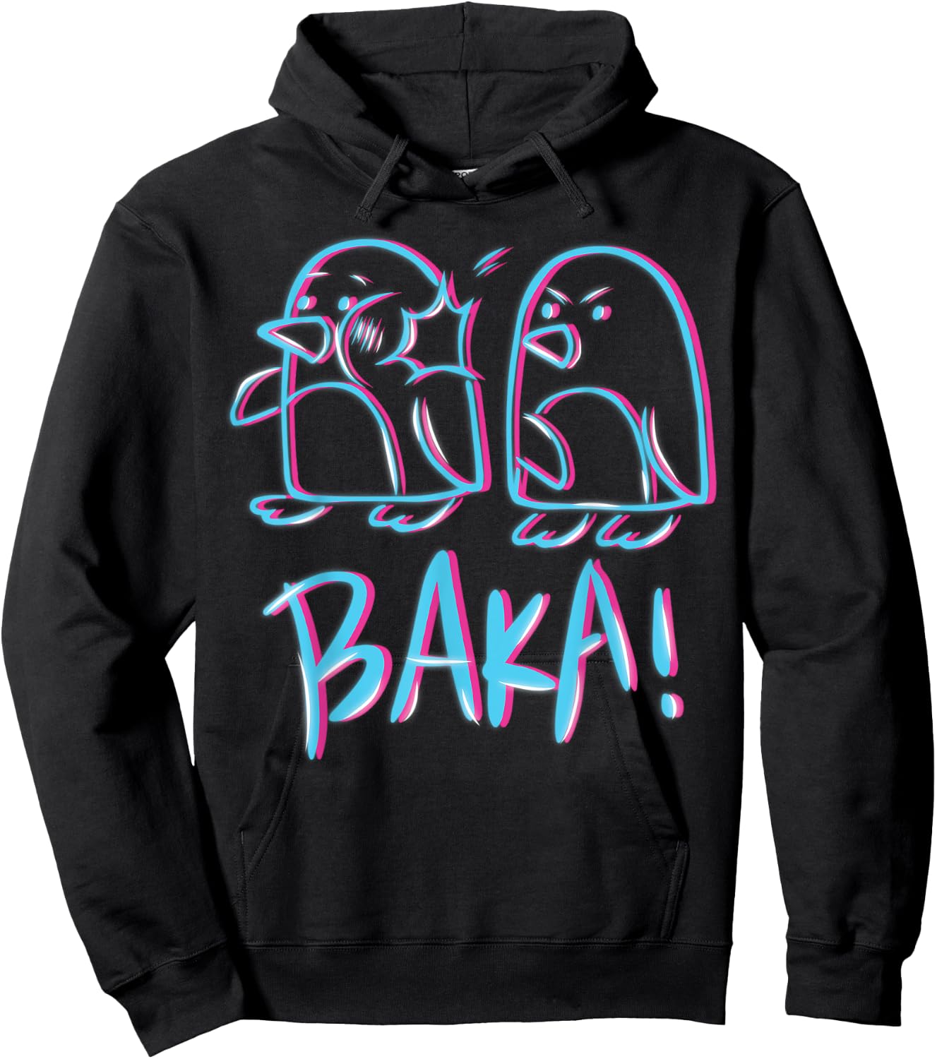 Kawaii Baka Penguin Ear Fig for Otakus, Anime and Manga Hoodie - Hoodie | Black