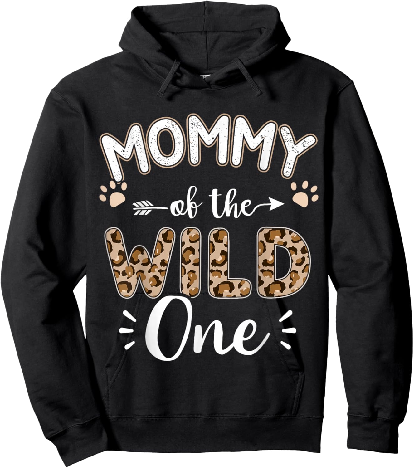 Mommy of the wild one birthday girl matching family party Hoodie - Hoodie | Black