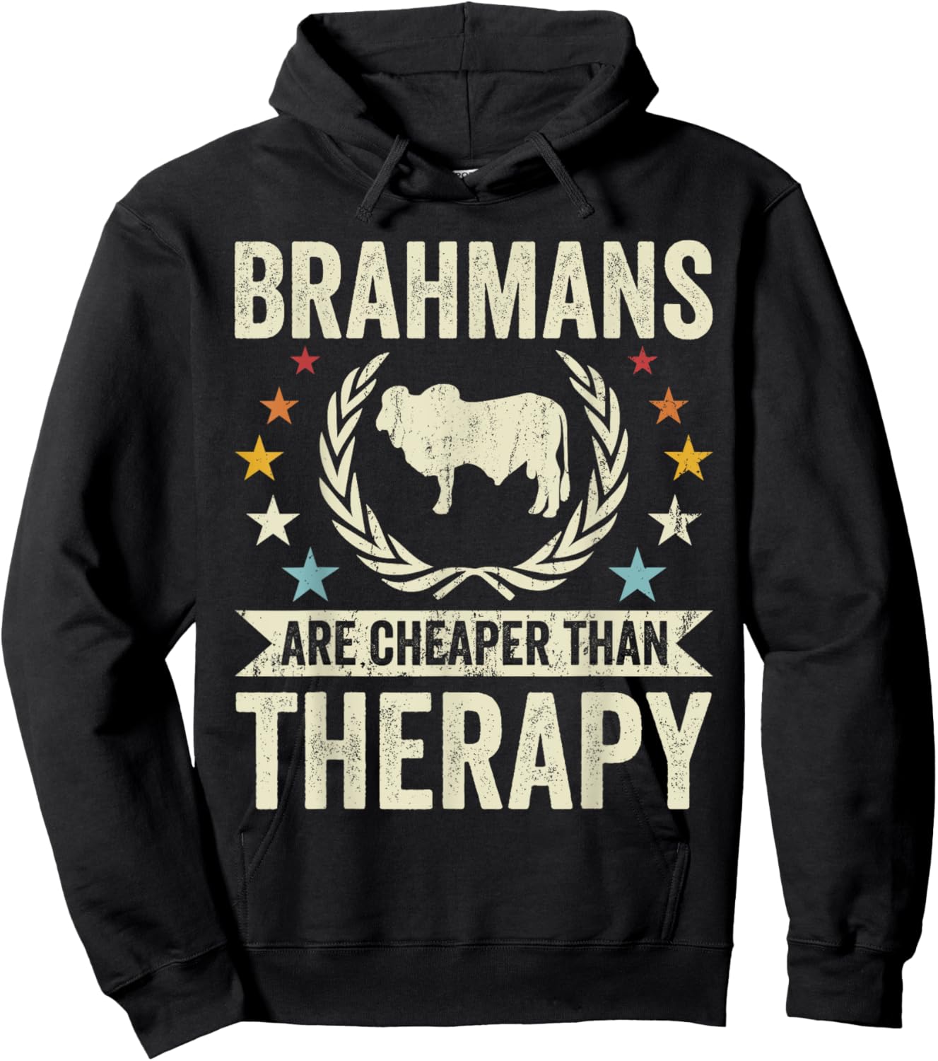 Cow Cheaper Therapy - Cattle Farmer Rancher Brahman Hoodie - Hoodie | Black