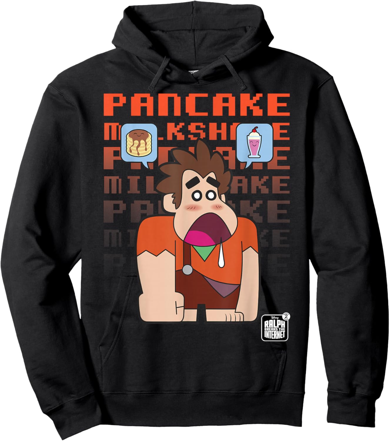 Disney Wreck-It Ralph Pancake Milkshake Stack Hoodie - Hoodie | Black