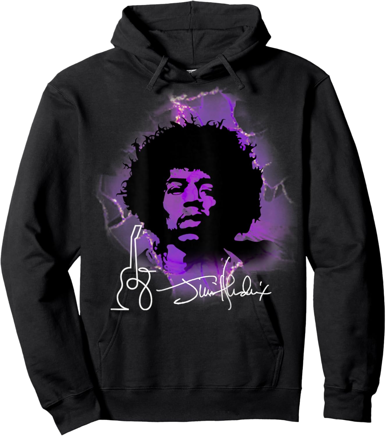 Jimi Hendrix_002_Back Printed Hoodie - Hoodie | Black