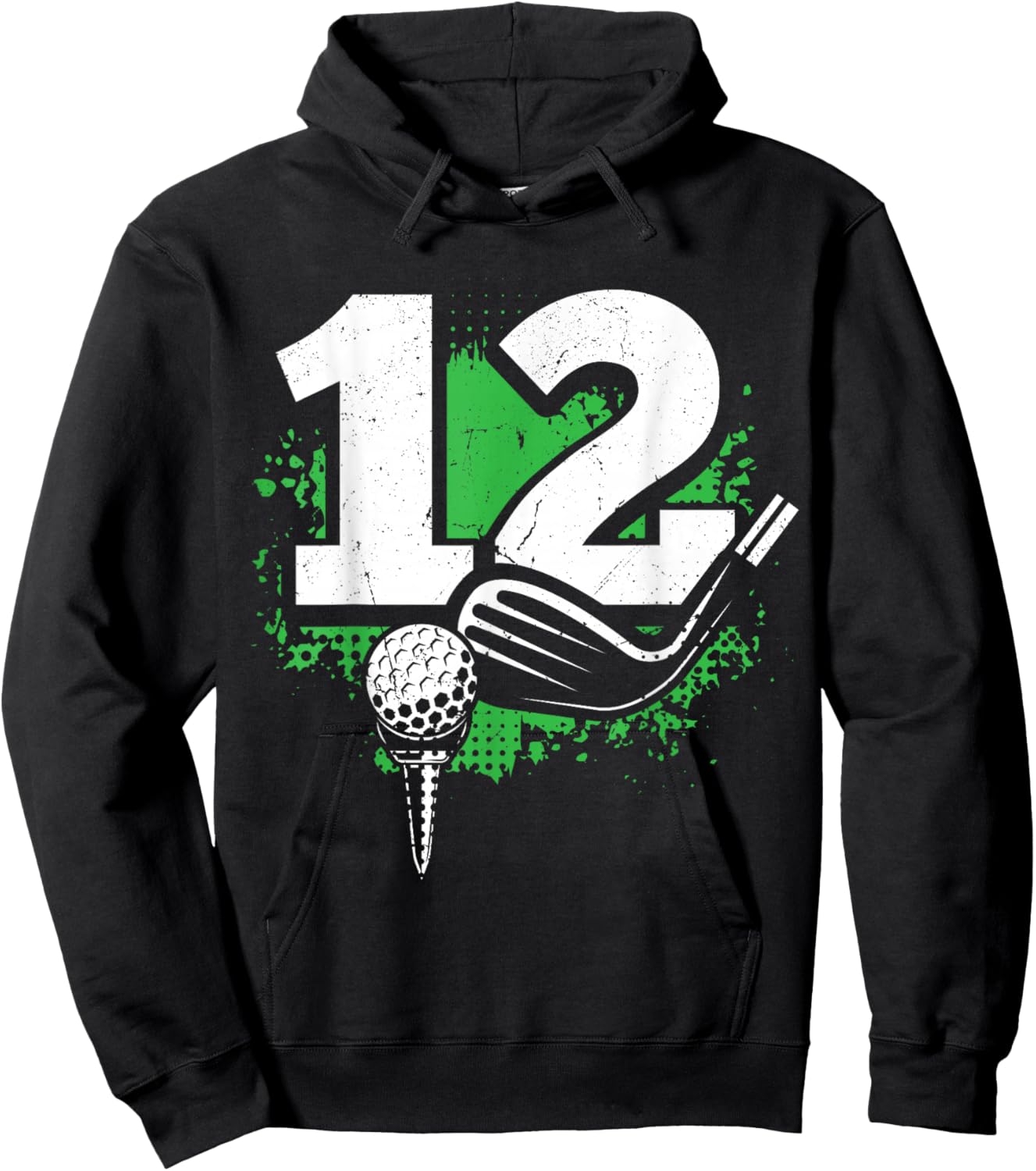 12th Birthday Boy Golf Player Golf 12 Years Old Hoodie - Hoodie | Black
