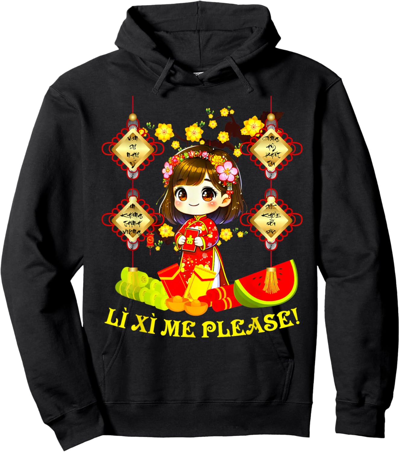 Li Xi Me Please Xuan At Ty Happy Tet Chuc Mung Nam Moi 2025 Hoodie - Hoodie | Black