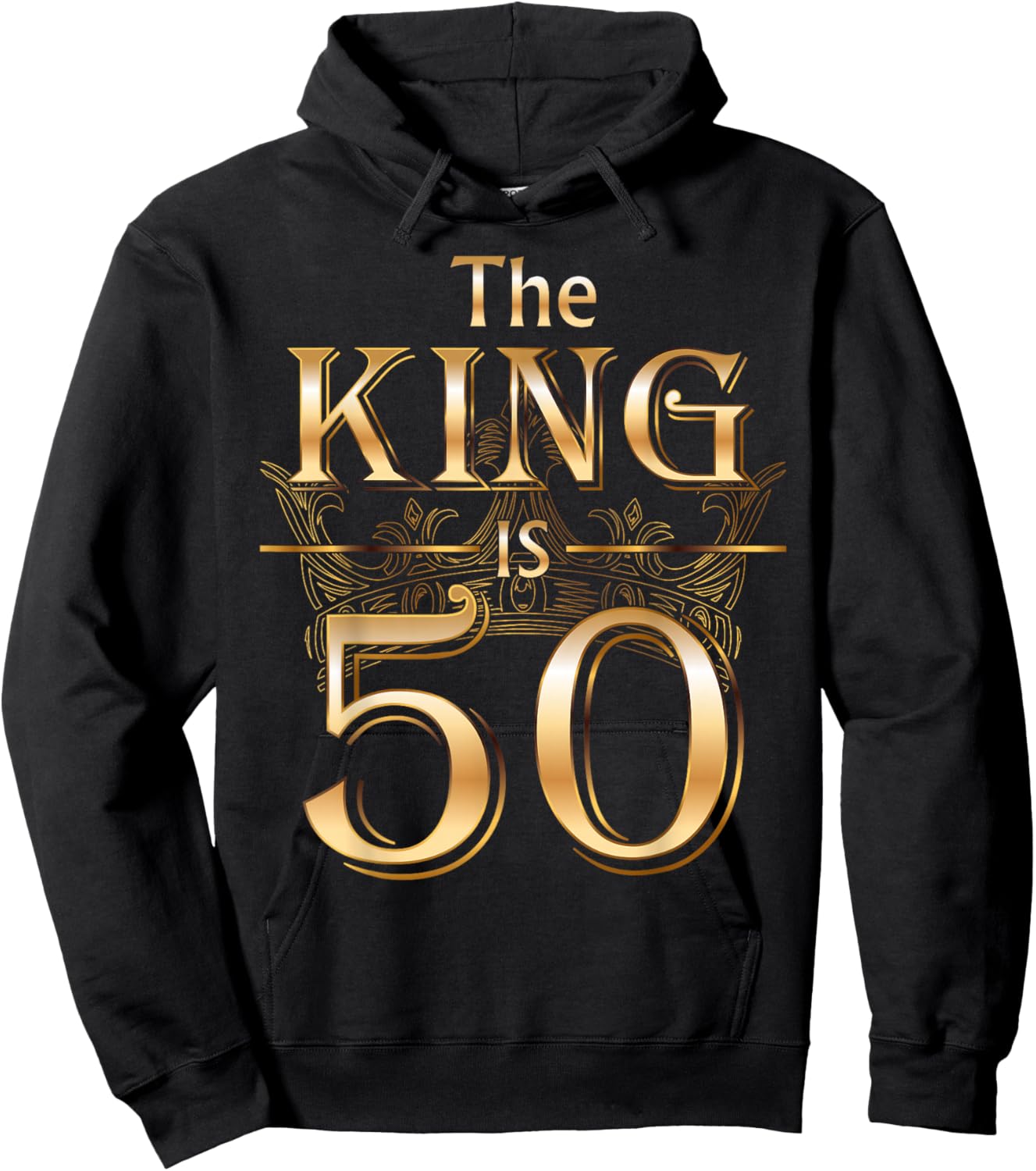 The King is 50 Birthday Crown Cool 50 Years Old Man Husband Hoodie - Hoodie | Black